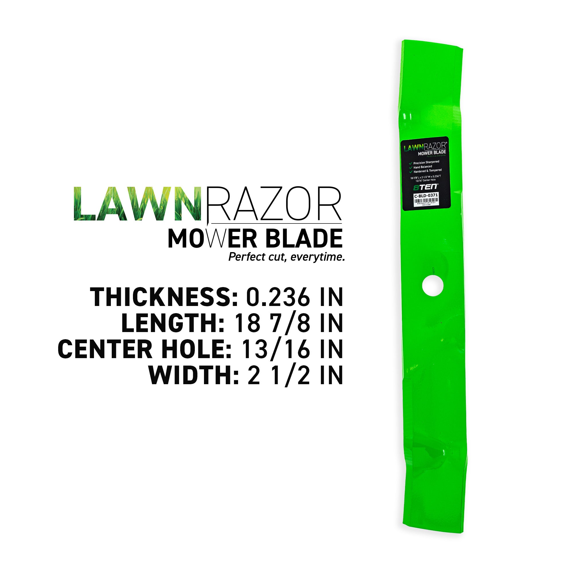 8TEN 810-CBL2593D LawnRAZOR Mulching Blade 3-Pack for Oregon John