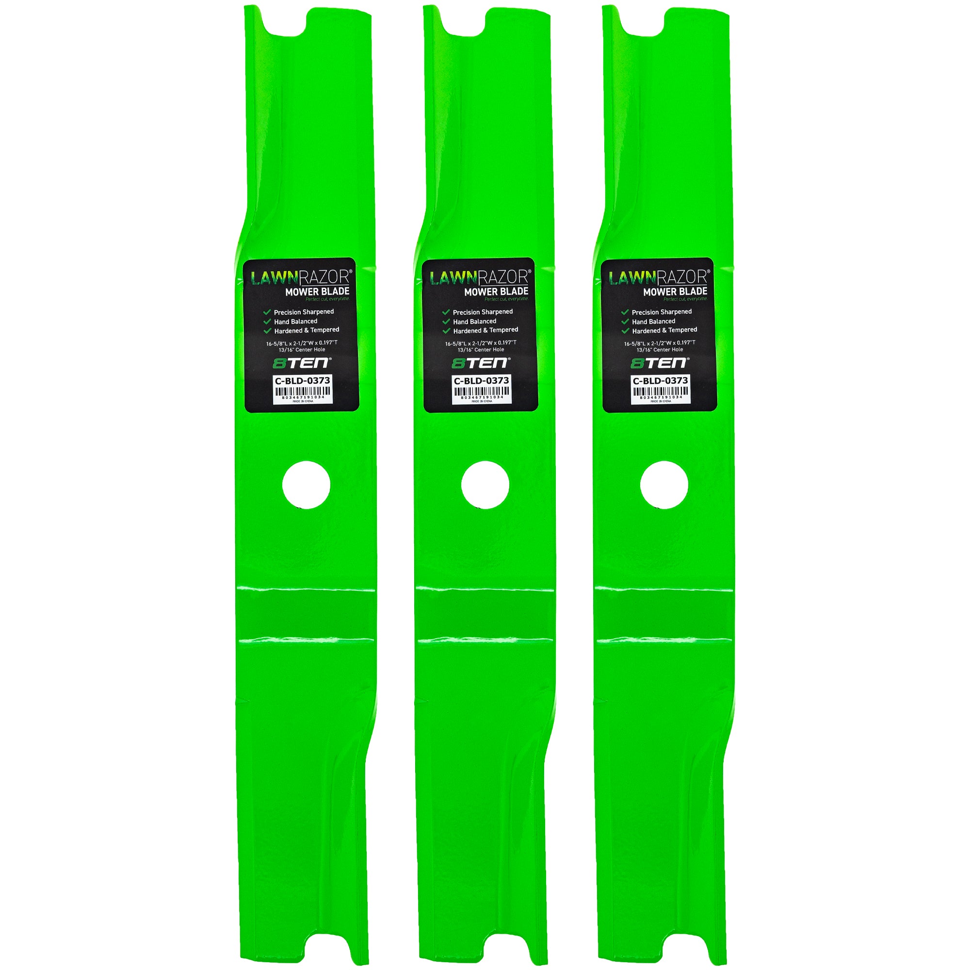 LawnRAZOR Medium Lift Blade 3-Pack for Oregon John Deere Deere 8TEN 810-CBL2595D