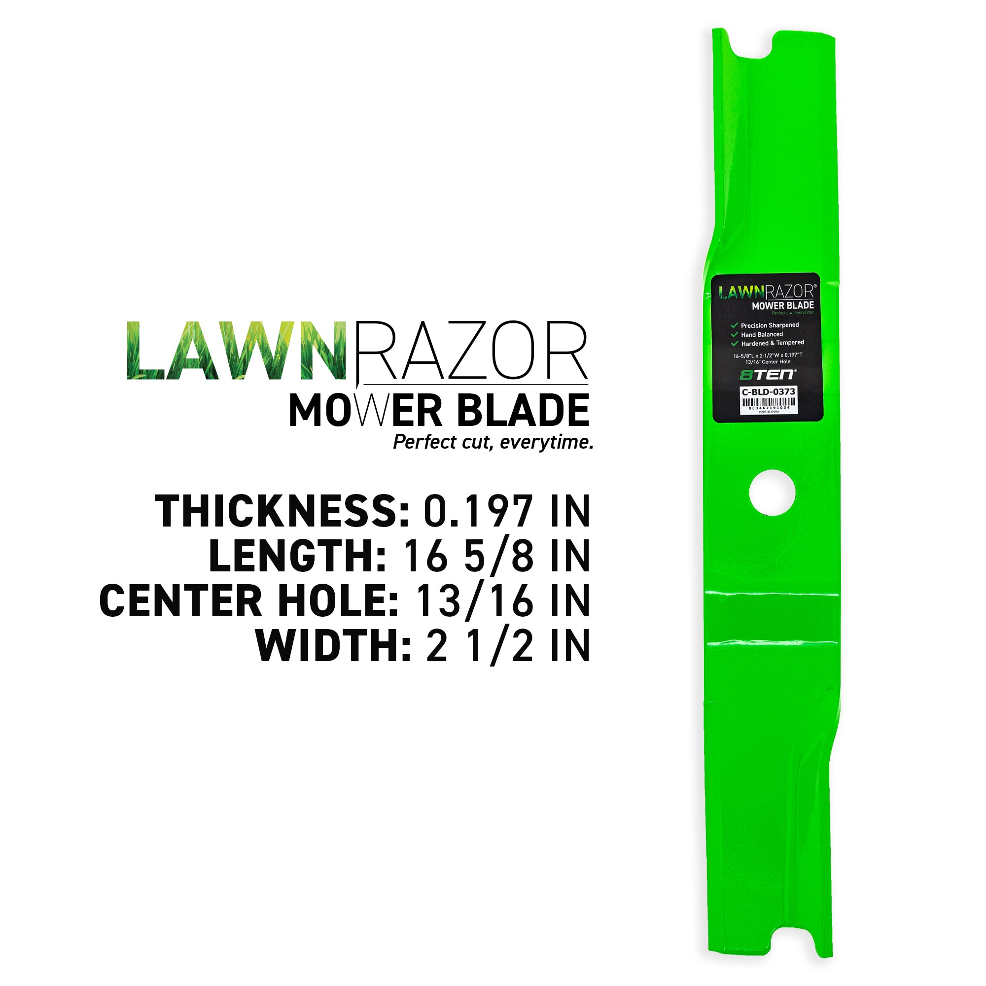 8TEN 810-CBL2595D LawnRAZOR Medium Lift Blade 3-Pack for Oregon John