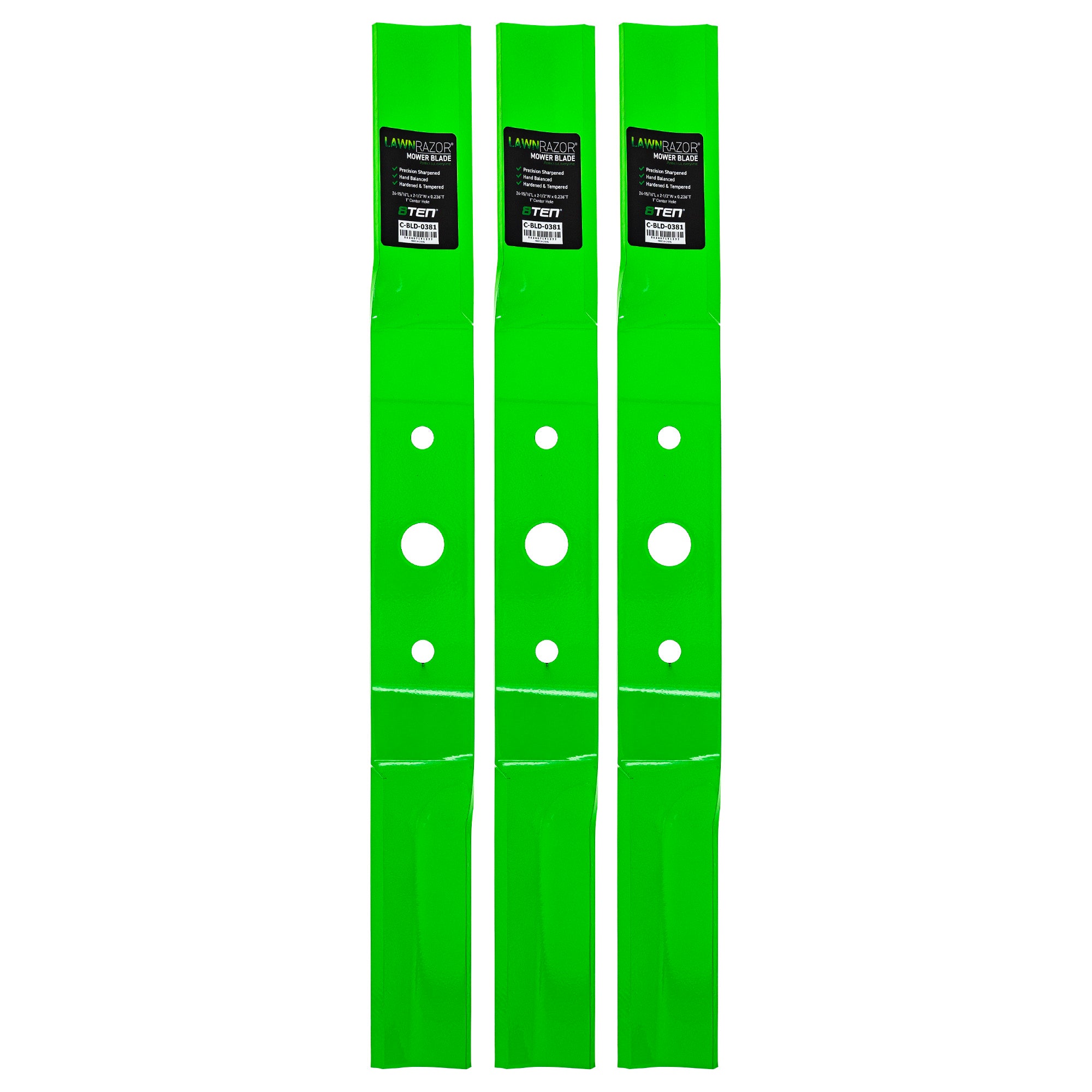 LawnRAZOR High Lift Blade 3-Pack for zOTHER WOODS Woods Oregon MTD Cub Cadet Troy-Bilt 8TEN 810-CBL2503D