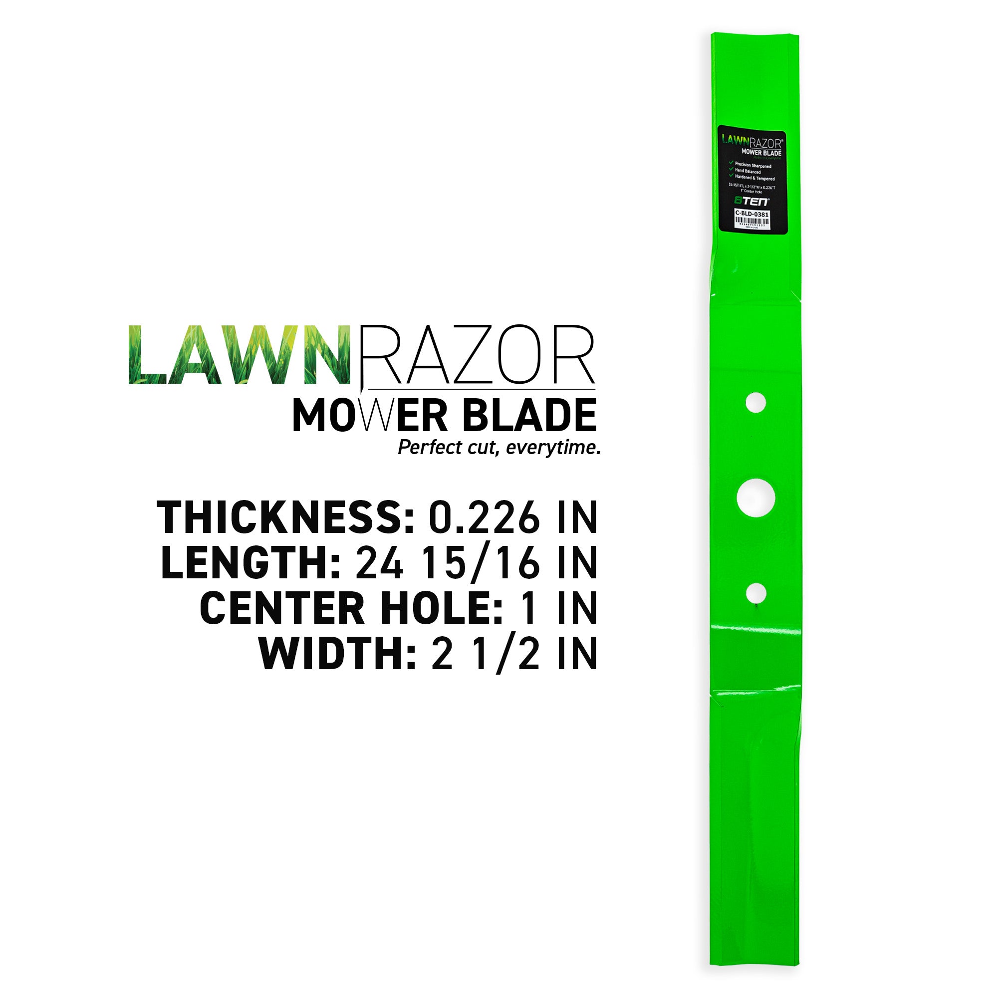 8TEN 810-CBL2503D LawnRAZOR High Lift Blade 3-Pack for zOTHER WOODS