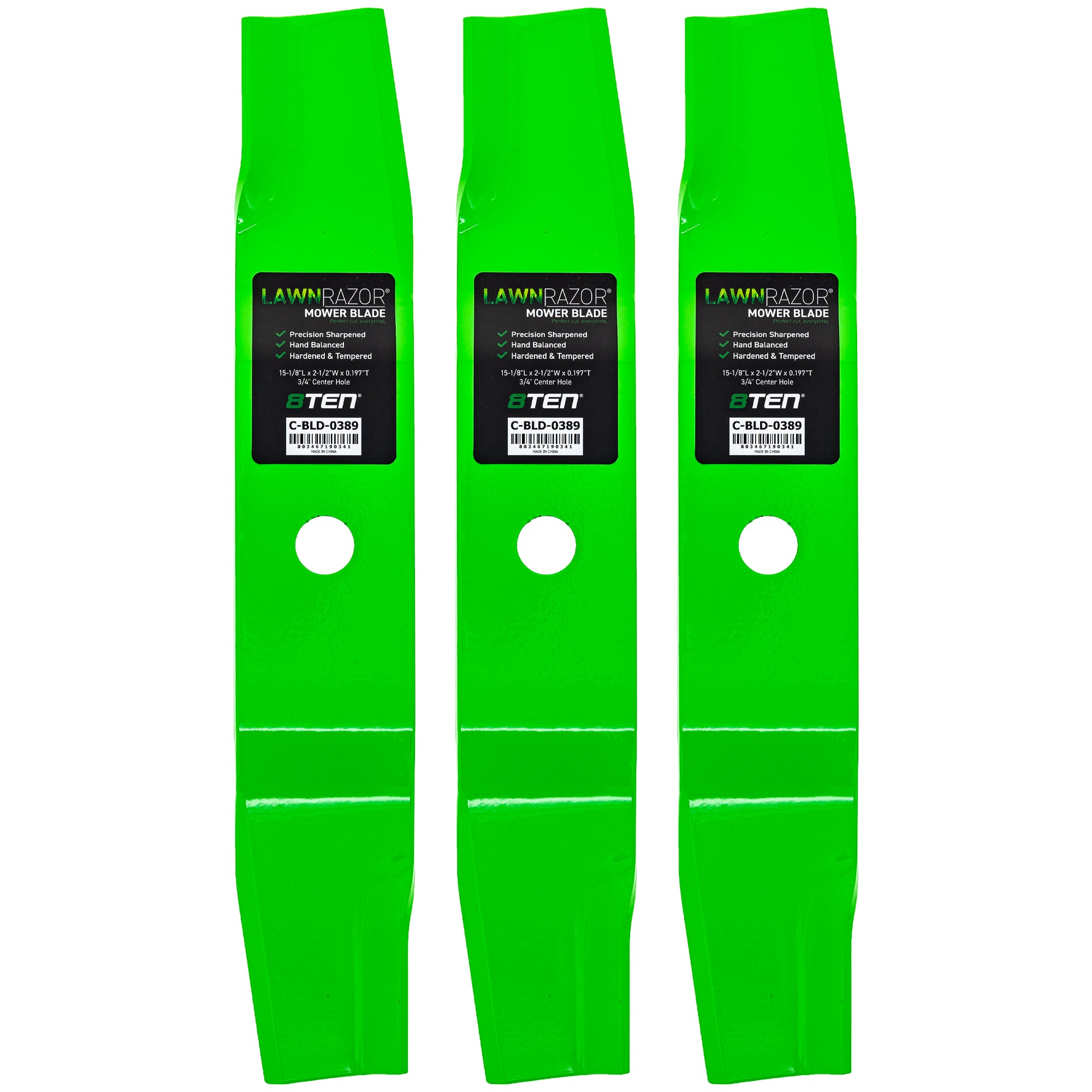 LawnRAZOR High Lift Blade 3-Pack for zOTHER Oregon MTD Cub Cadet Troy-Bilt Cadet 8TEN 810-CBL2501D