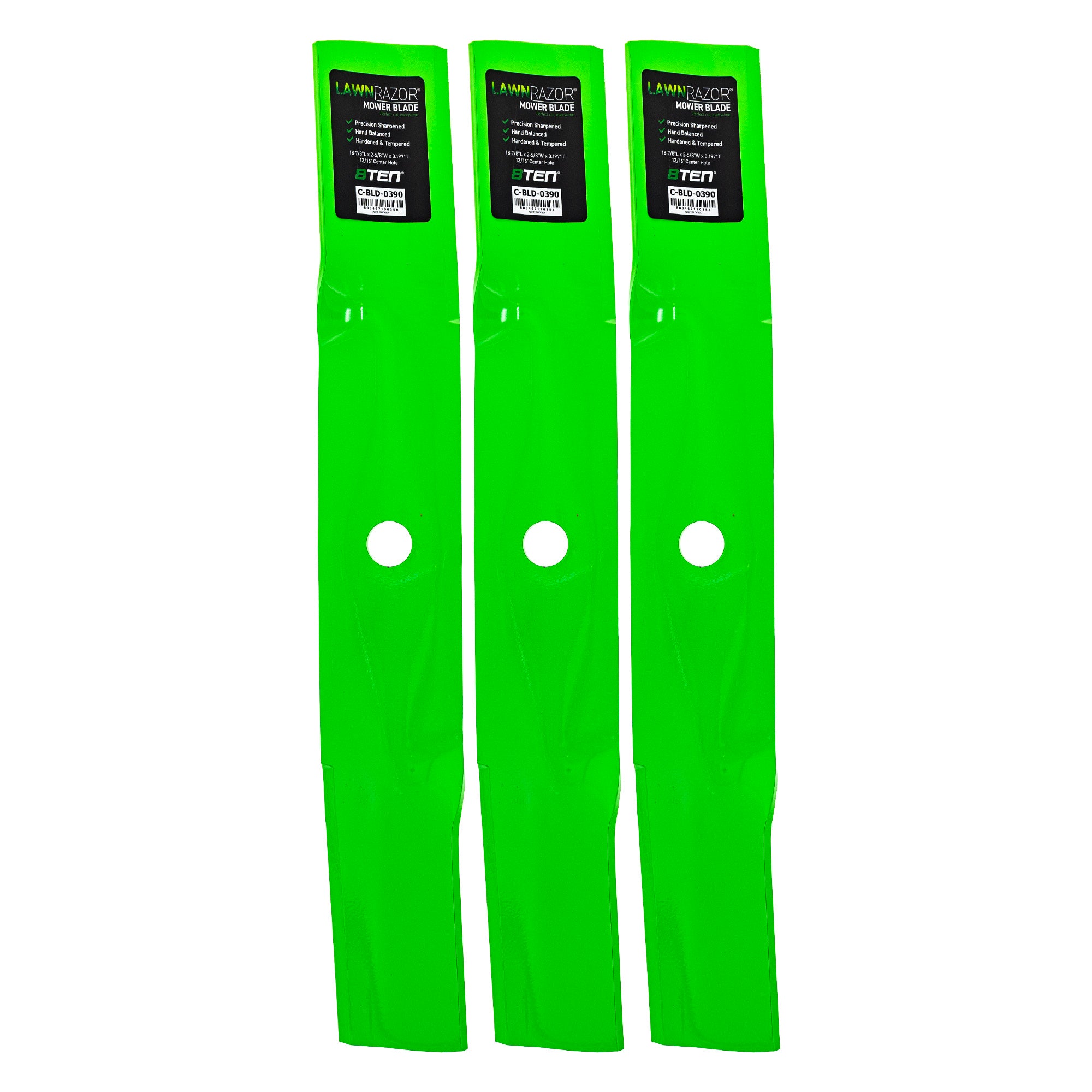 LawnRAZOR High Lift Blade 3-Pack for zOTHER Oregon John Deere Deere 8TEN 810-CBL2512D