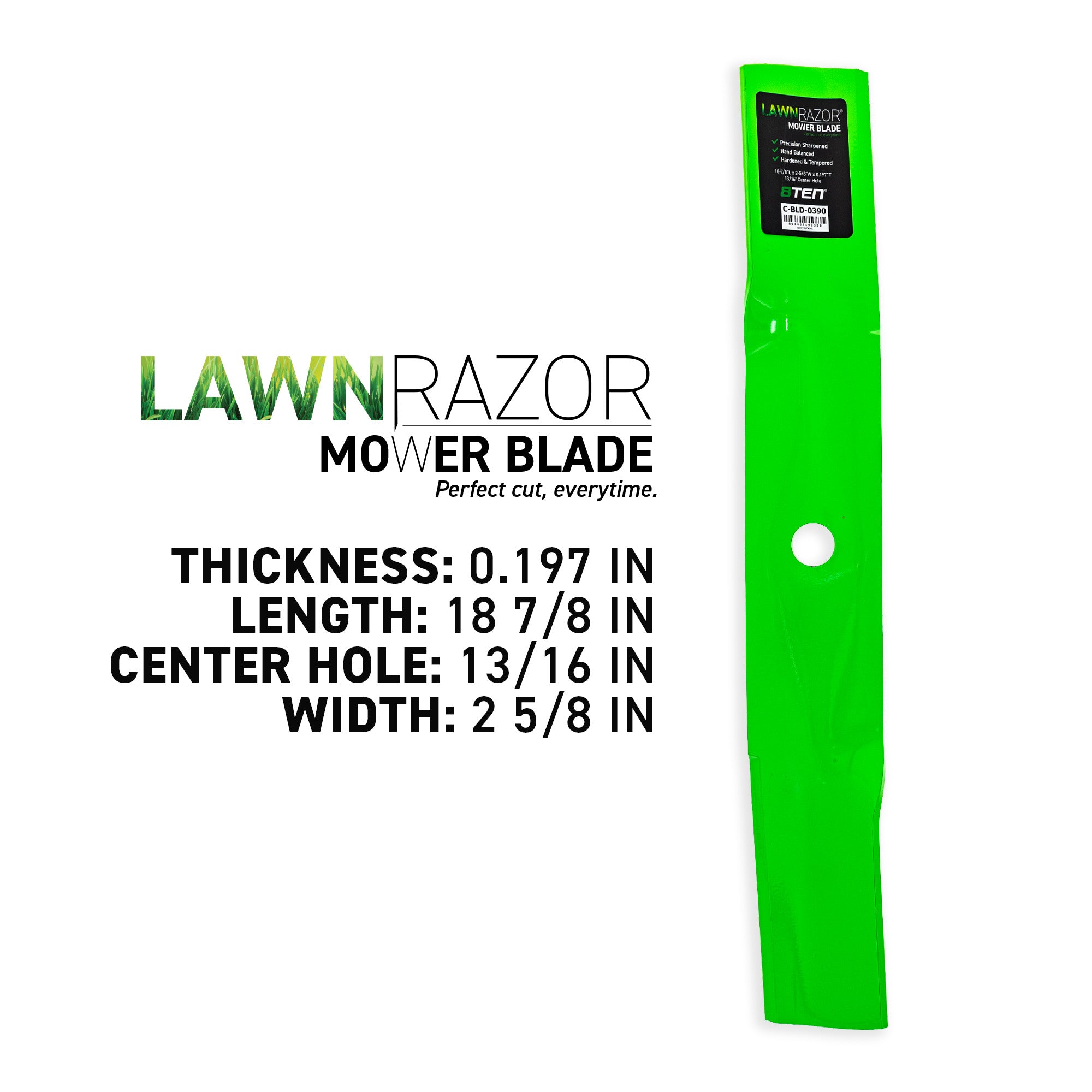 8TEN 810-CBL2512D LawnRAZOR High Lift Blade 3-Pack for zOTHER Oregon