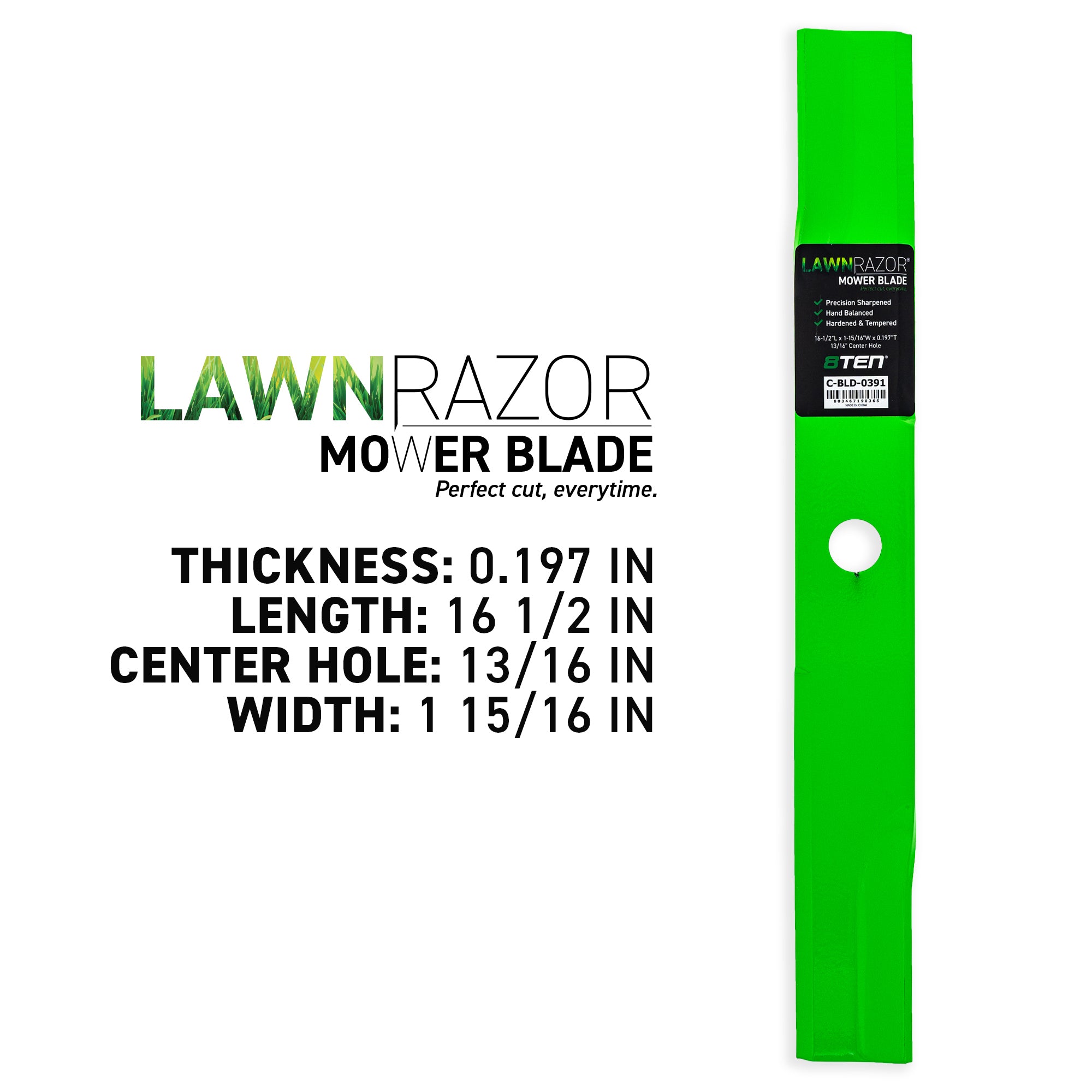 8TEN 810-CBL2513D LawnRAZOR High Lift Blade 3-Pack for zOTHER Oregon