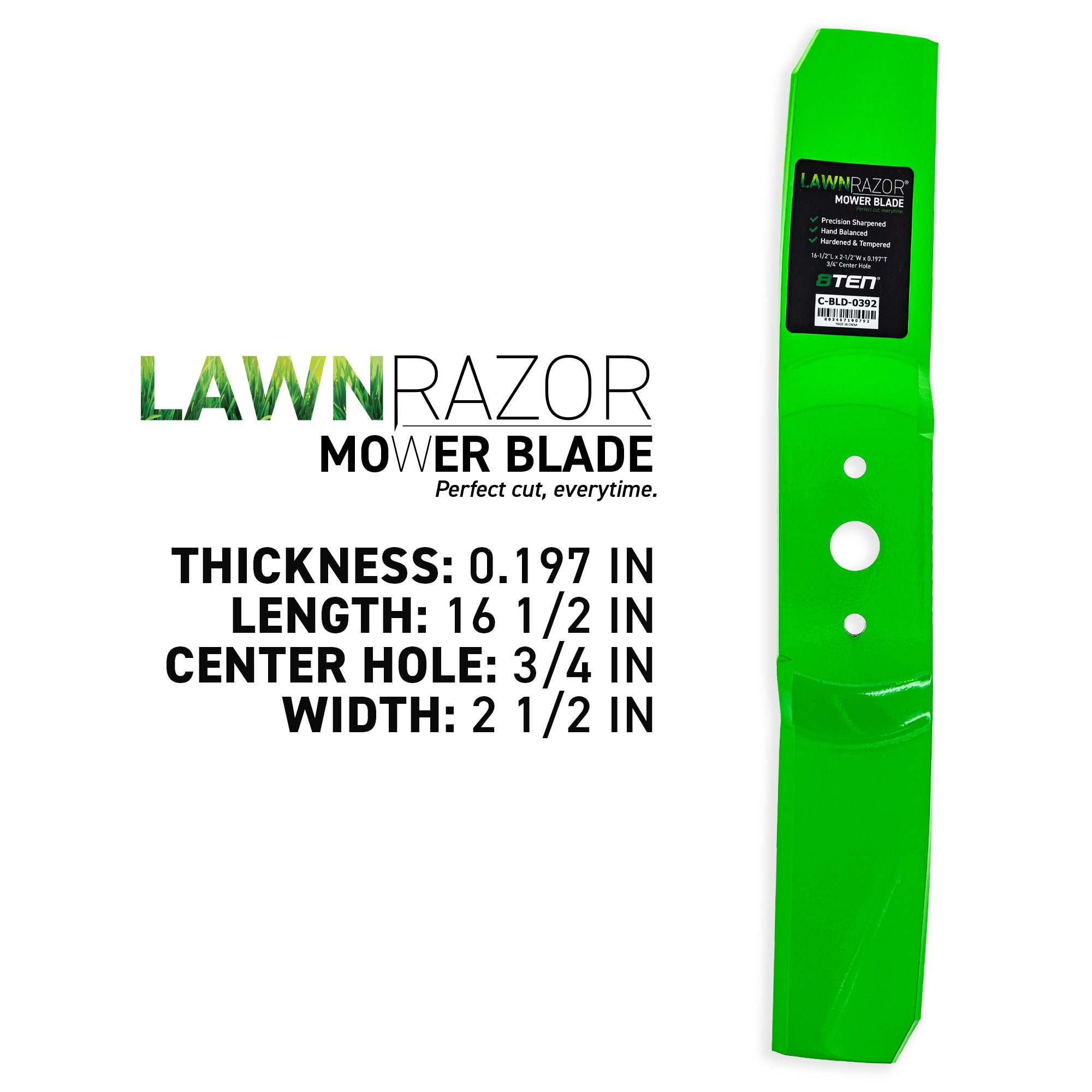 8TEN 810-CBL2514D LawnRAZOR High Lift Blade 3-Pack for zOTHER Oregon