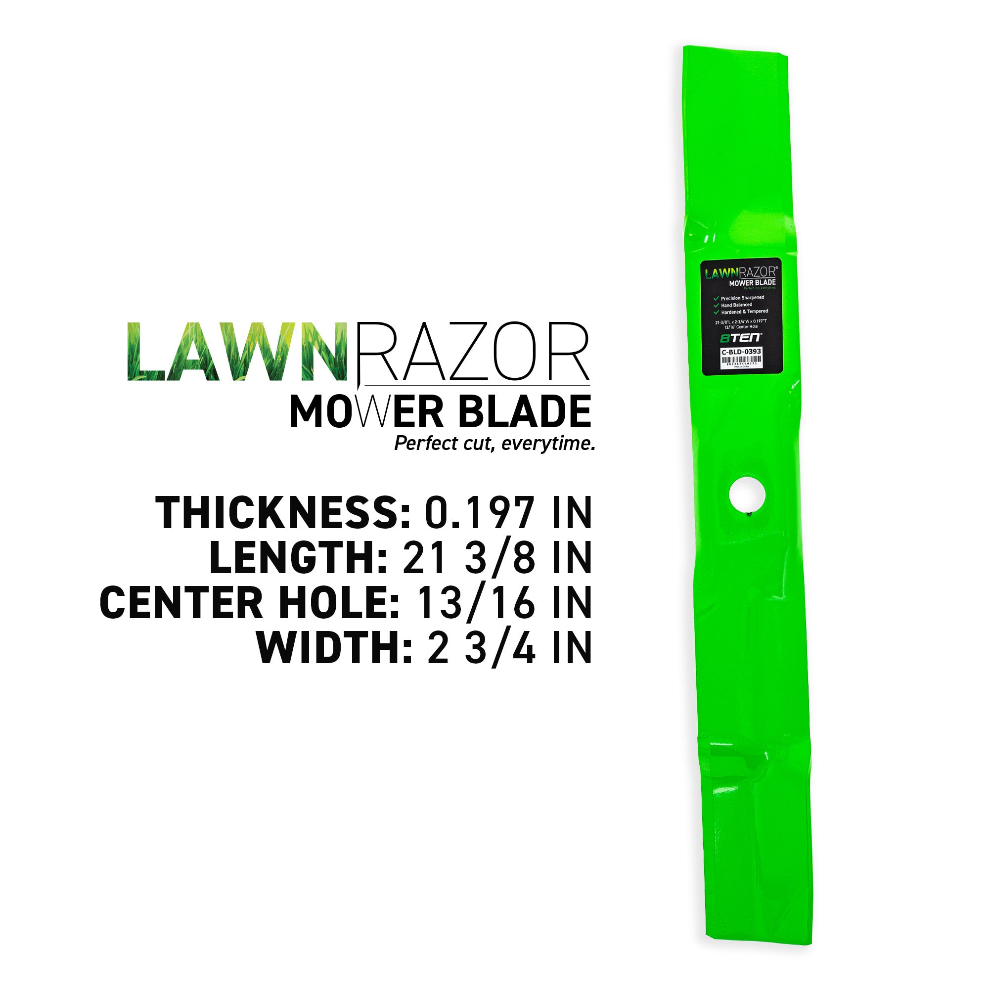 8TEN 810-CBL2515D LawnRAZOR Mulching Blade 2-Pack for John Deere