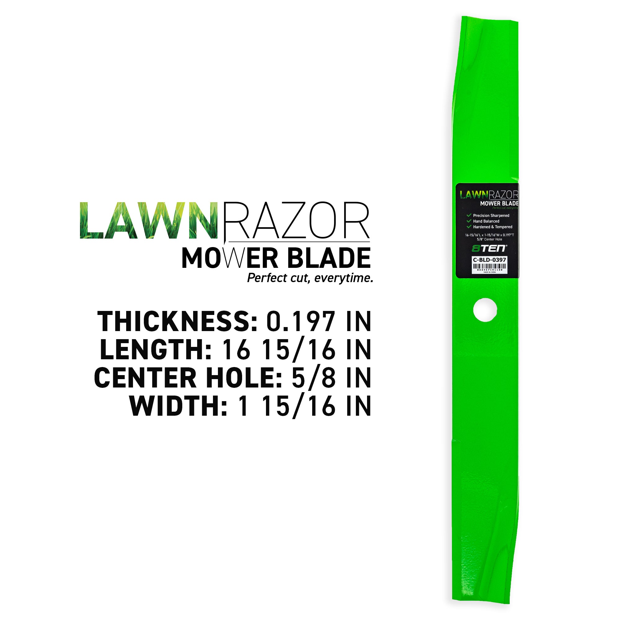 8TEN 810-CBL2519D LawnRAZOR High Lift Blade 3-Pack for zOTHER Oregon