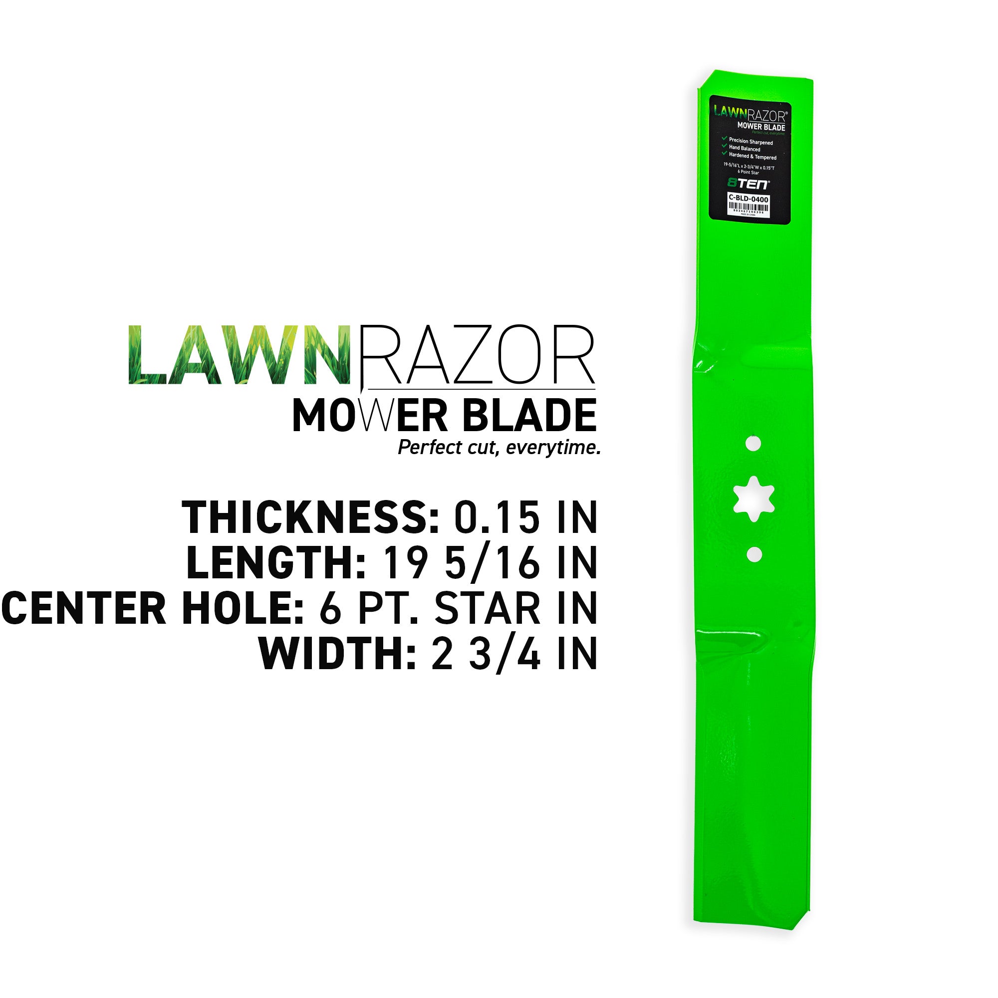 8TEN 810-CBL2622D LawnRAZOR High Lift Blade 2-Pack for Oregon MTD