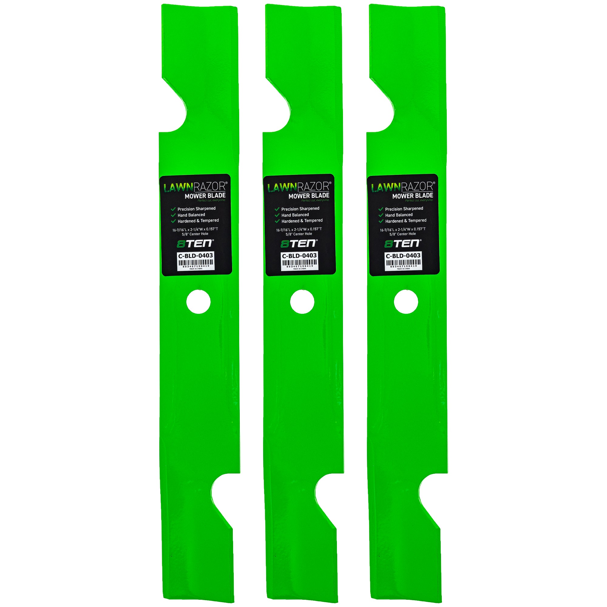 LawnRAZOR Notched High Lift Blade 3-Pack for Toro Exmark Z-Master Titan TimeCutter 8TEN 810-CBL2625D