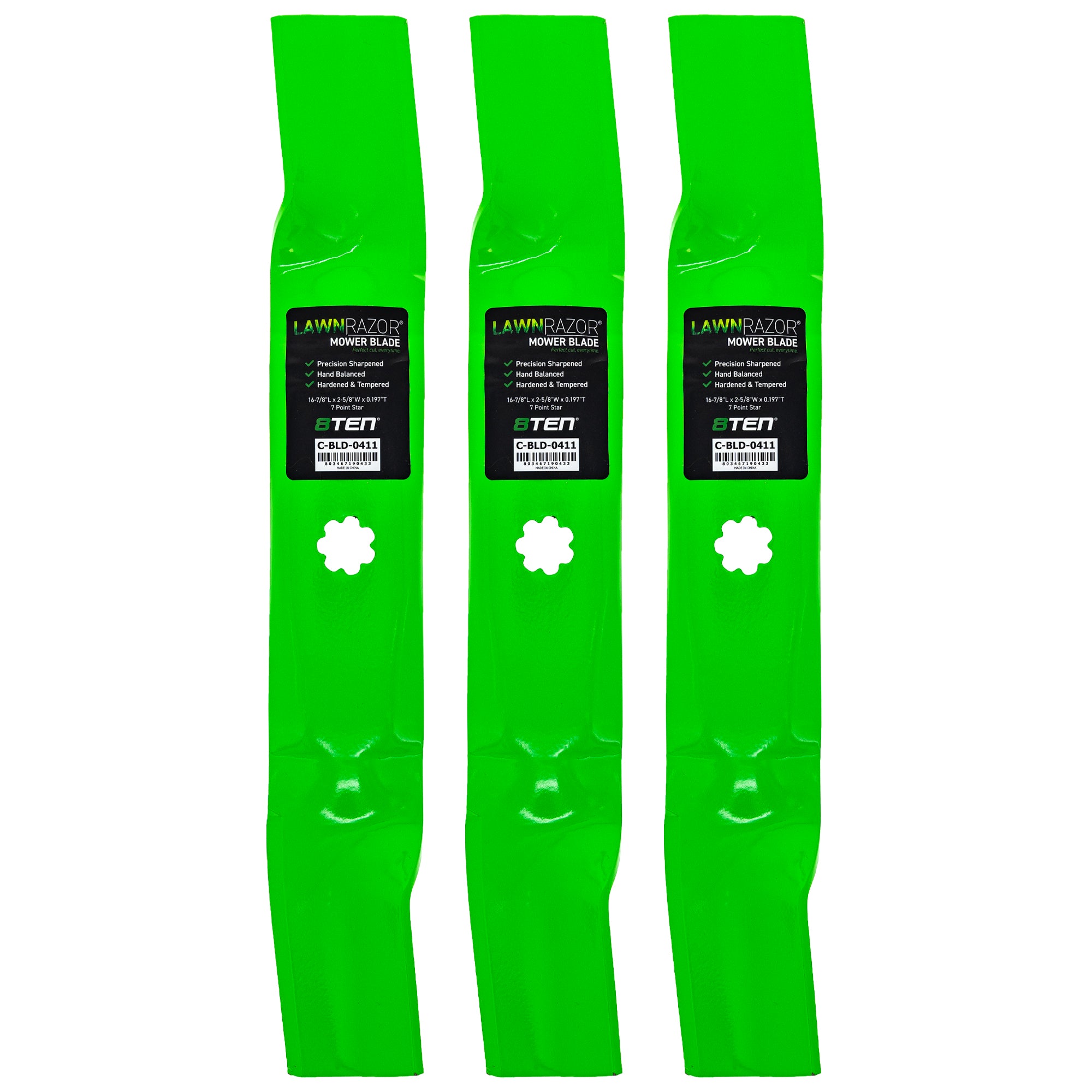LawnRAZOR High Lift Blade 3-Pack for Oregon John Deere Deere 8TEN 810-CBL2633D