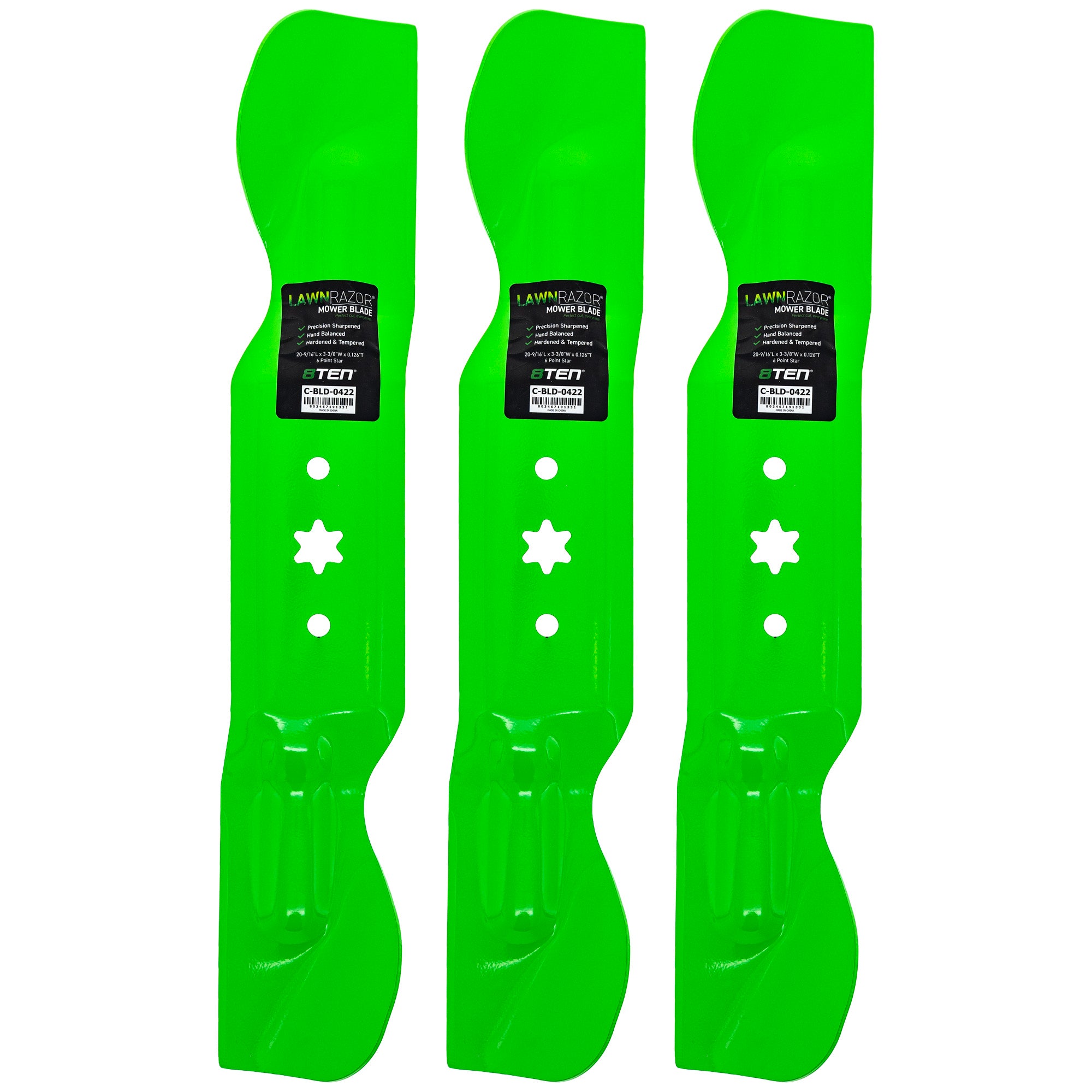 LawnRAZOR Notched High Lift Blade 3-Pack for zOTHER Cadet 8TEN 810-CBL2645D