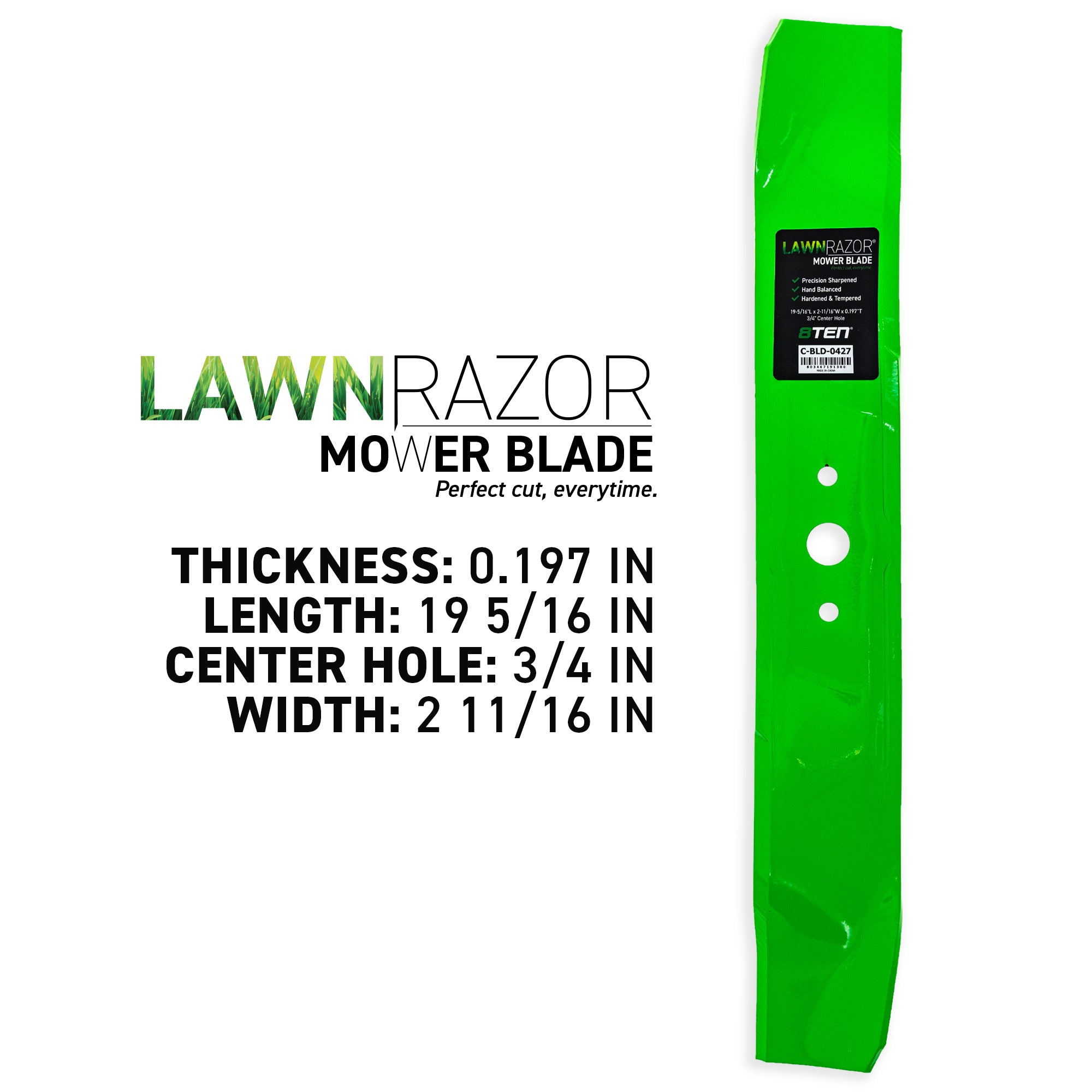 8TEN 810-CBL2649D LawnRAZOR Mulching Blade 2-Pack for zOTHER Oregon