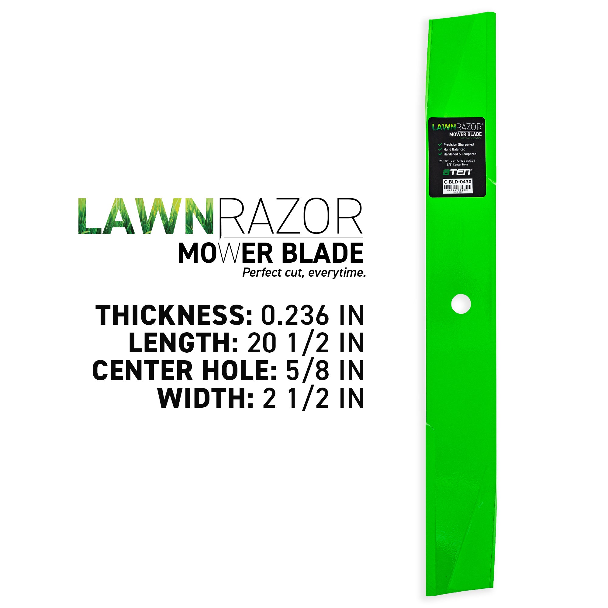 8TEN 810-CBL2652D LawnRAZOR High Lift Blade 3-Pack for Toro Exmark