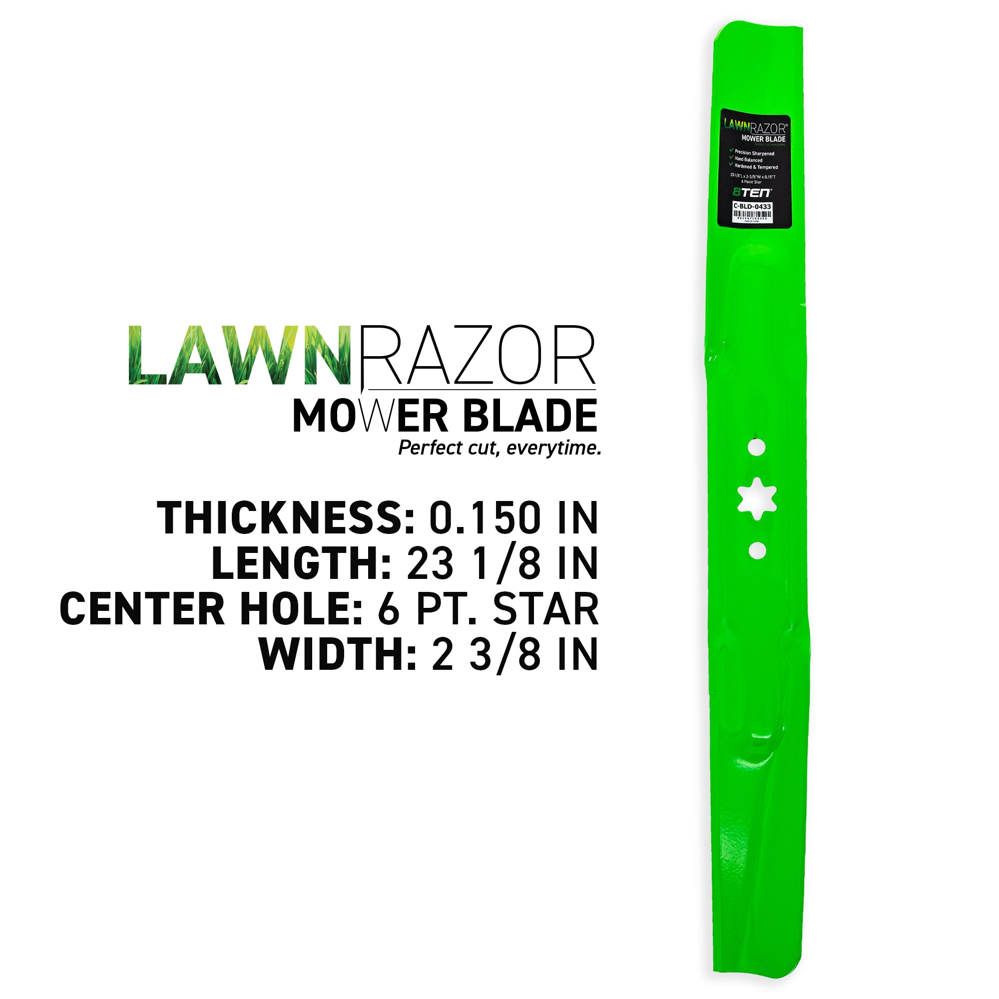 8TEN 810-CBL2655D LawnRAZOR High Lift Blade 2-Pack for zOTHER Stens