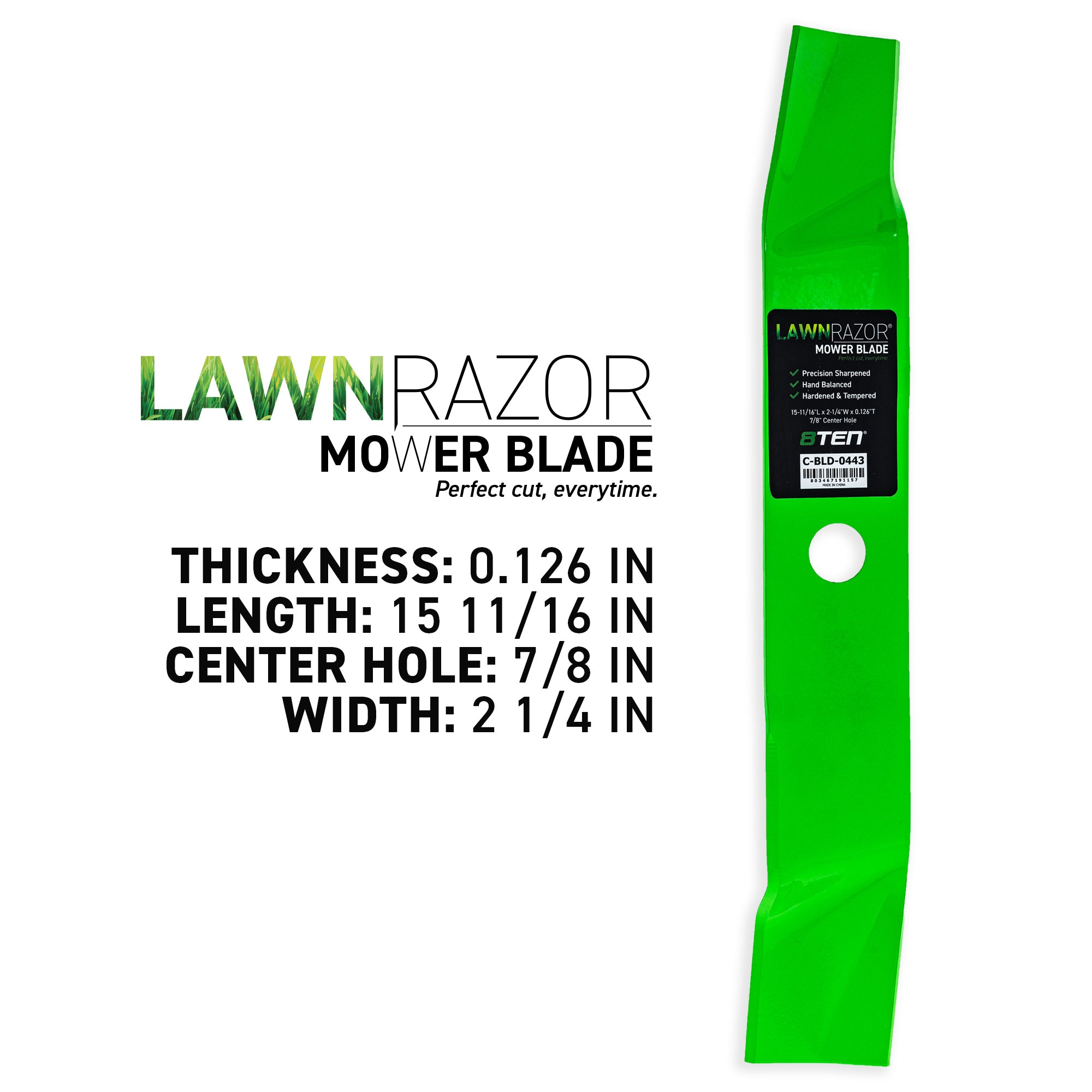 8TEN 810-CBL2665D LawnRAZOR Mulching Blade 3-Pack for Oregon Murray