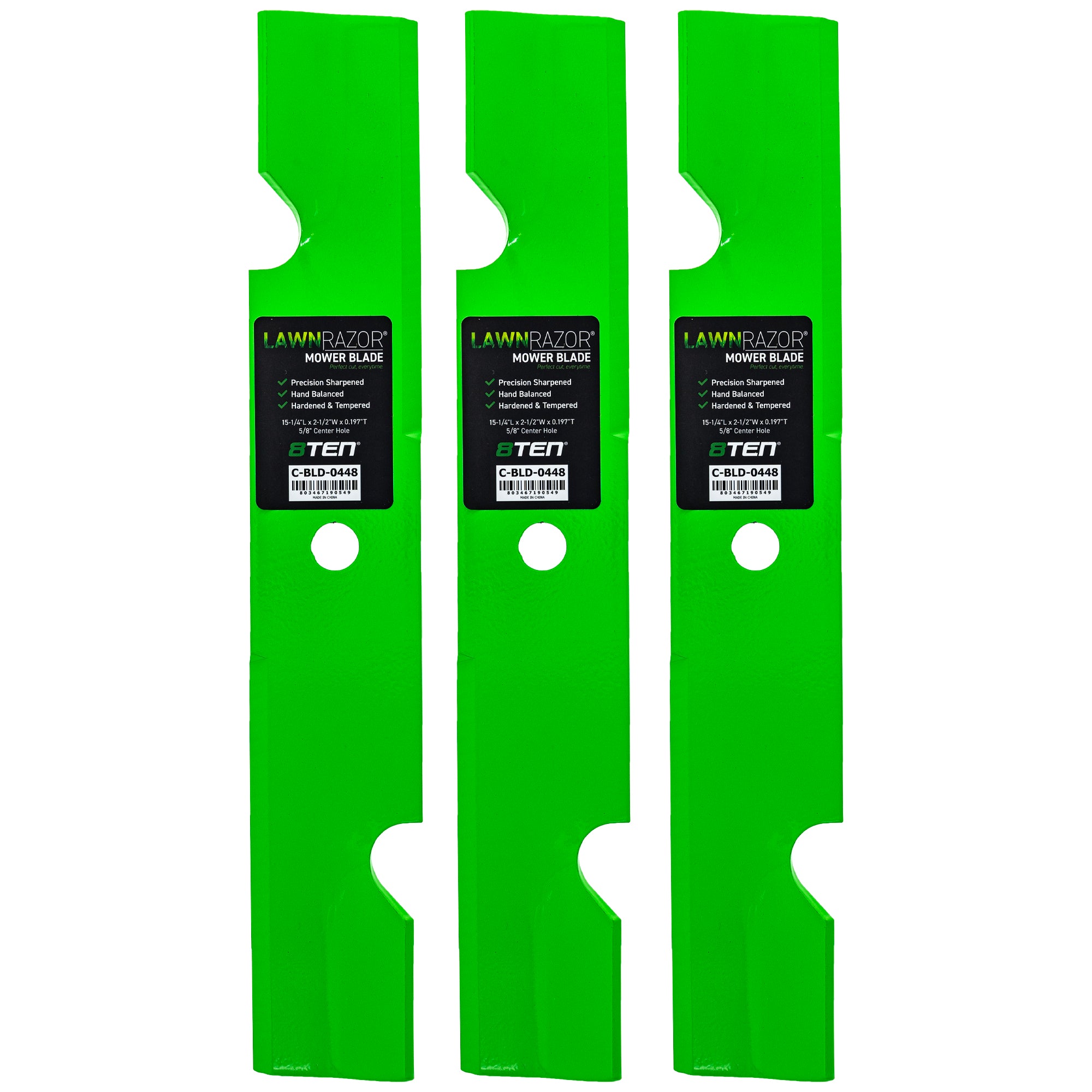 LawnRAZOR Notched High Lift Blade 3-Pack for zOTHER Walbro Toro Exmark Oregon Phazer Lazer 8TEN 810-CBL2660D