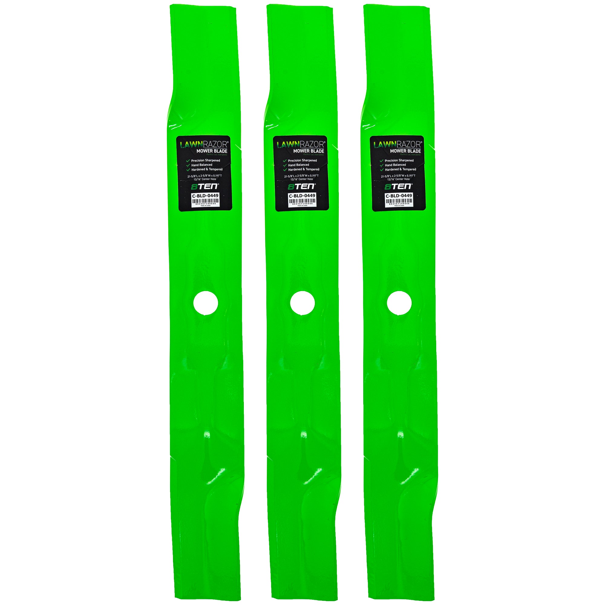 LawnRAZOR Mulching Blade 3-Pack for Oregon John Deere Deere 8TEN 810-CBL2661D