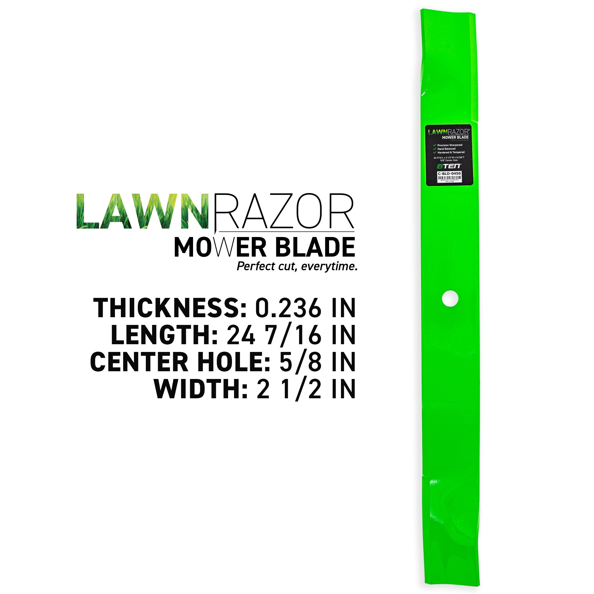 8TEN 810-CBL2672D LawnRAZOR High Lift Blade 3-Pack for Ariens