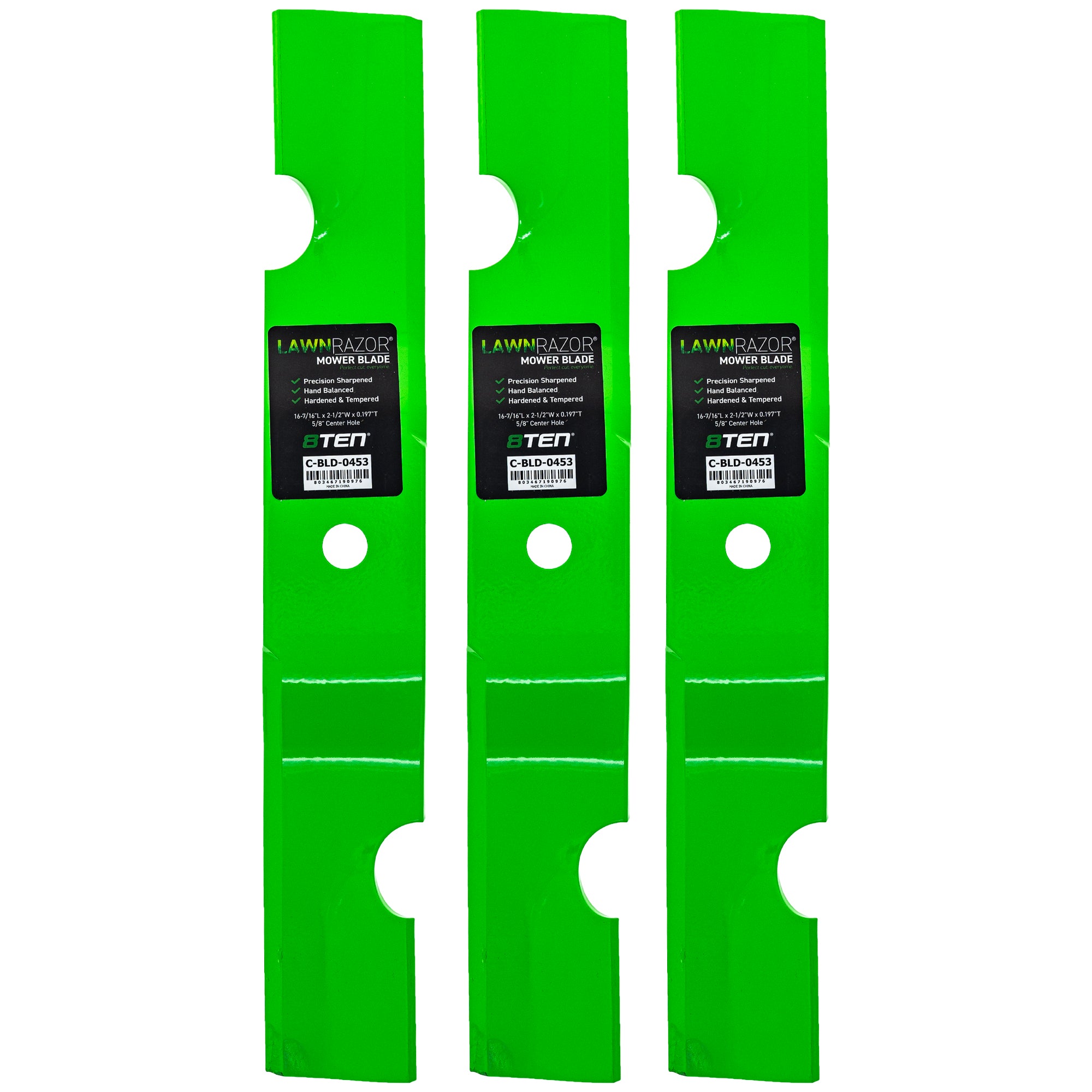 LawnRAZOR Notched High Lift Blade 3-Pack for zOTHER Oregon John Deere Deere 8TEN 810-CBL2675D