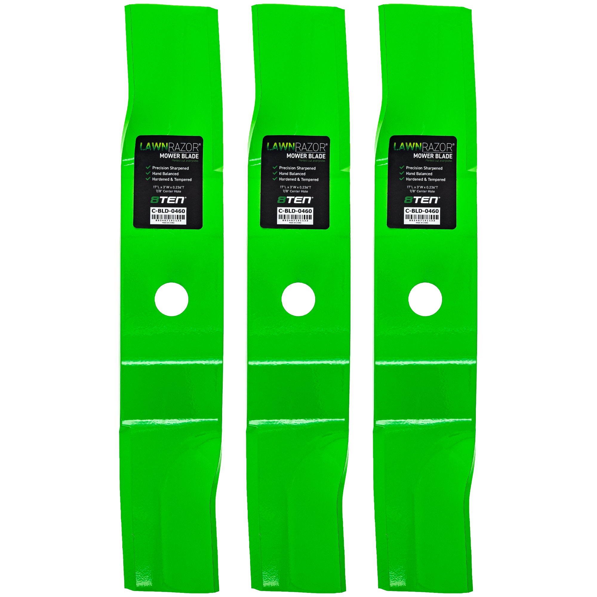 LawnRAZOR High Lift Blade 3-Pack for zOTHER Oregon John Deere Deere 8TEN 810-CBL2682D