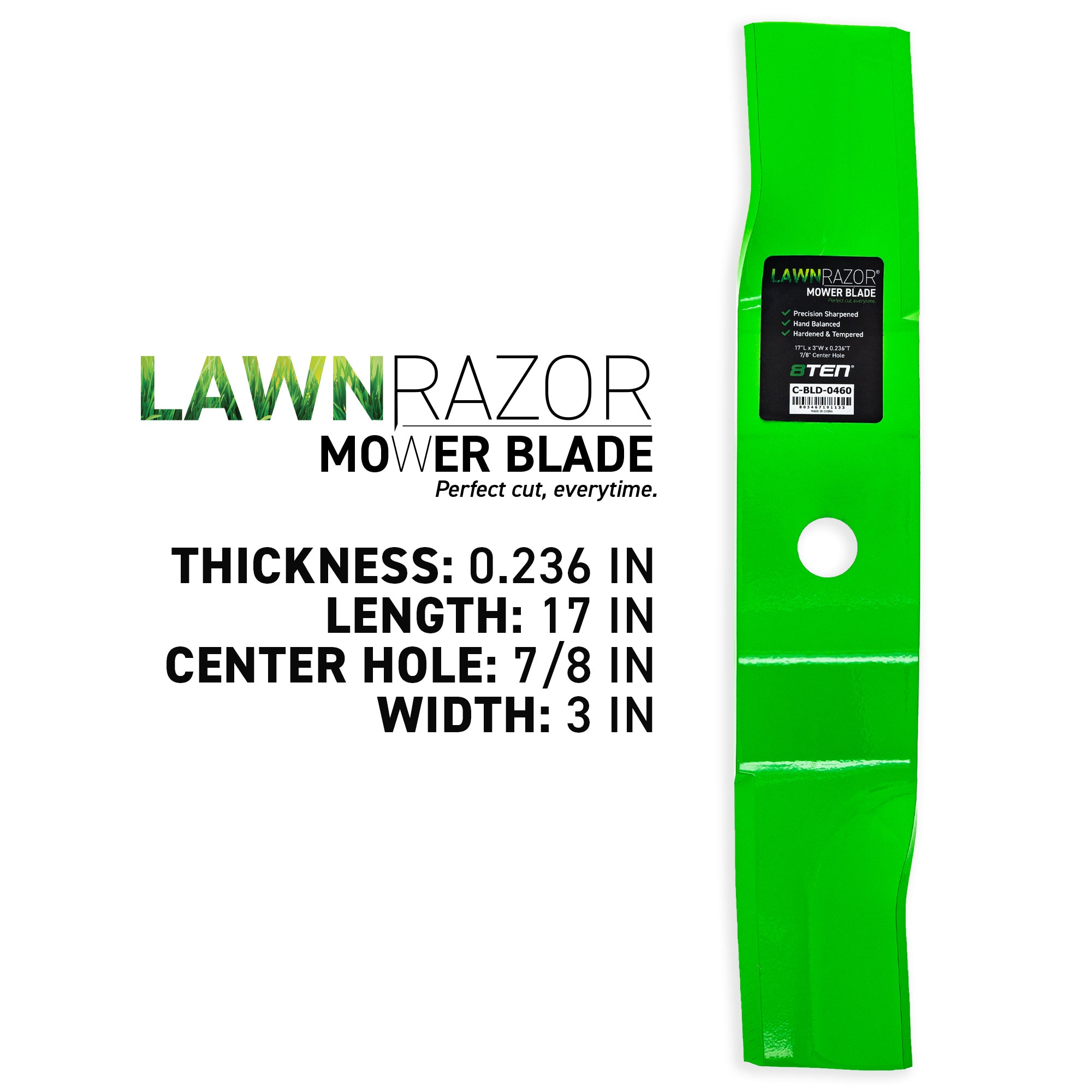 8TEN 810-CBL2682D LawnRAZOR High Lift Blade 3-Pack for zOTHER Oregon