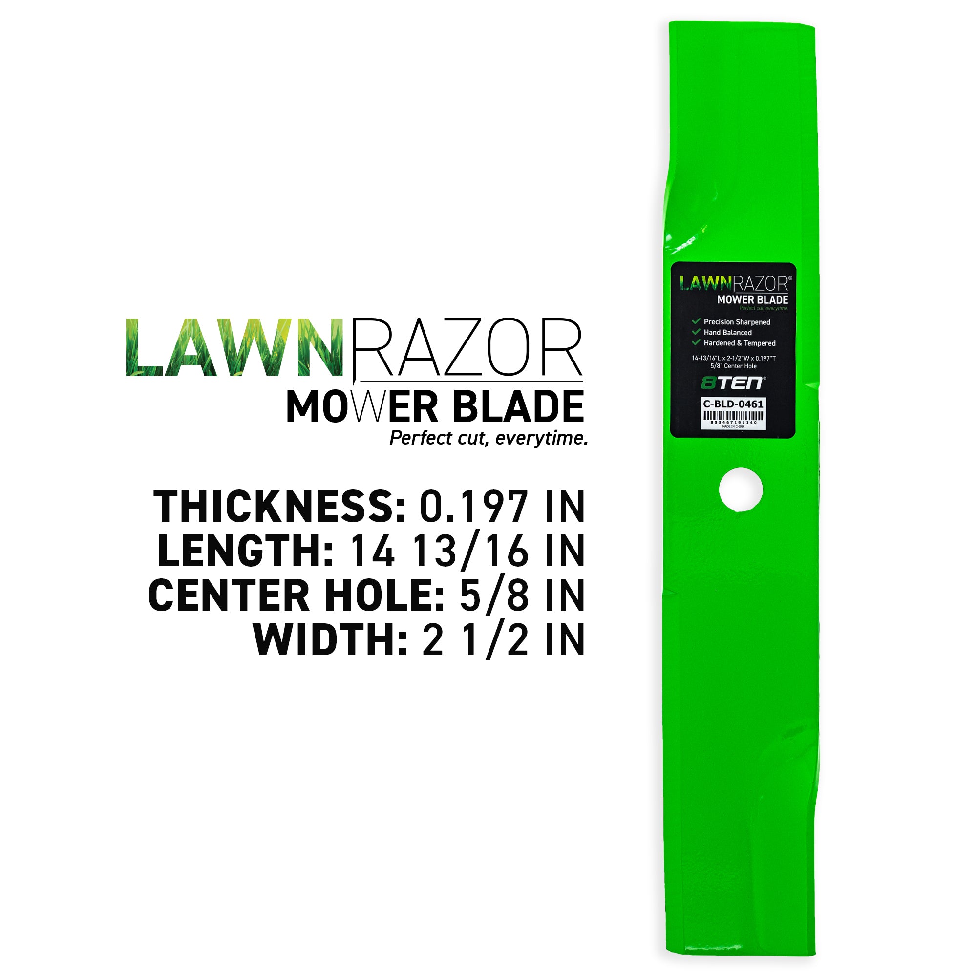 8TEN 810-CBL2683D LawnRAZOR Medium Lift Blade 3-Pack for Oregon