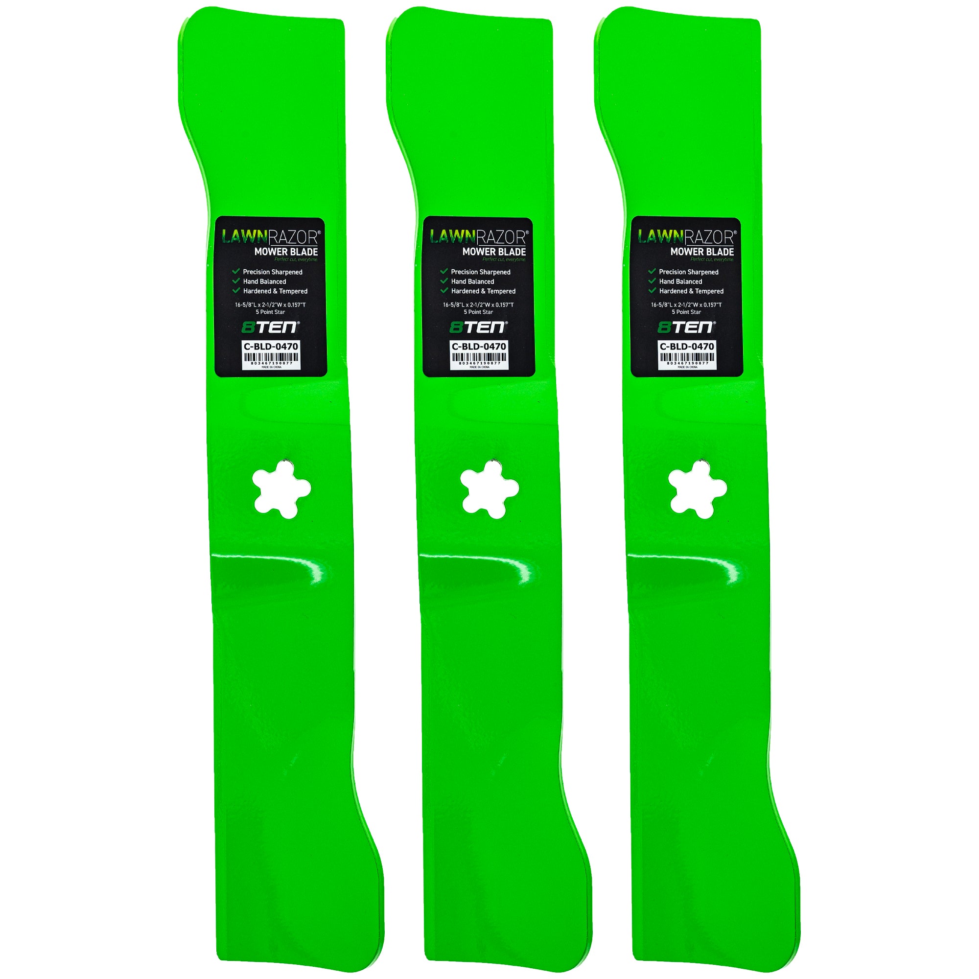 LawnRAZOR High Lift Blade 3-Pack for Husqvarna Poulan Craftsman AYP RedMax Z248F YT48DXLS 8TEN 810-CBL2693D