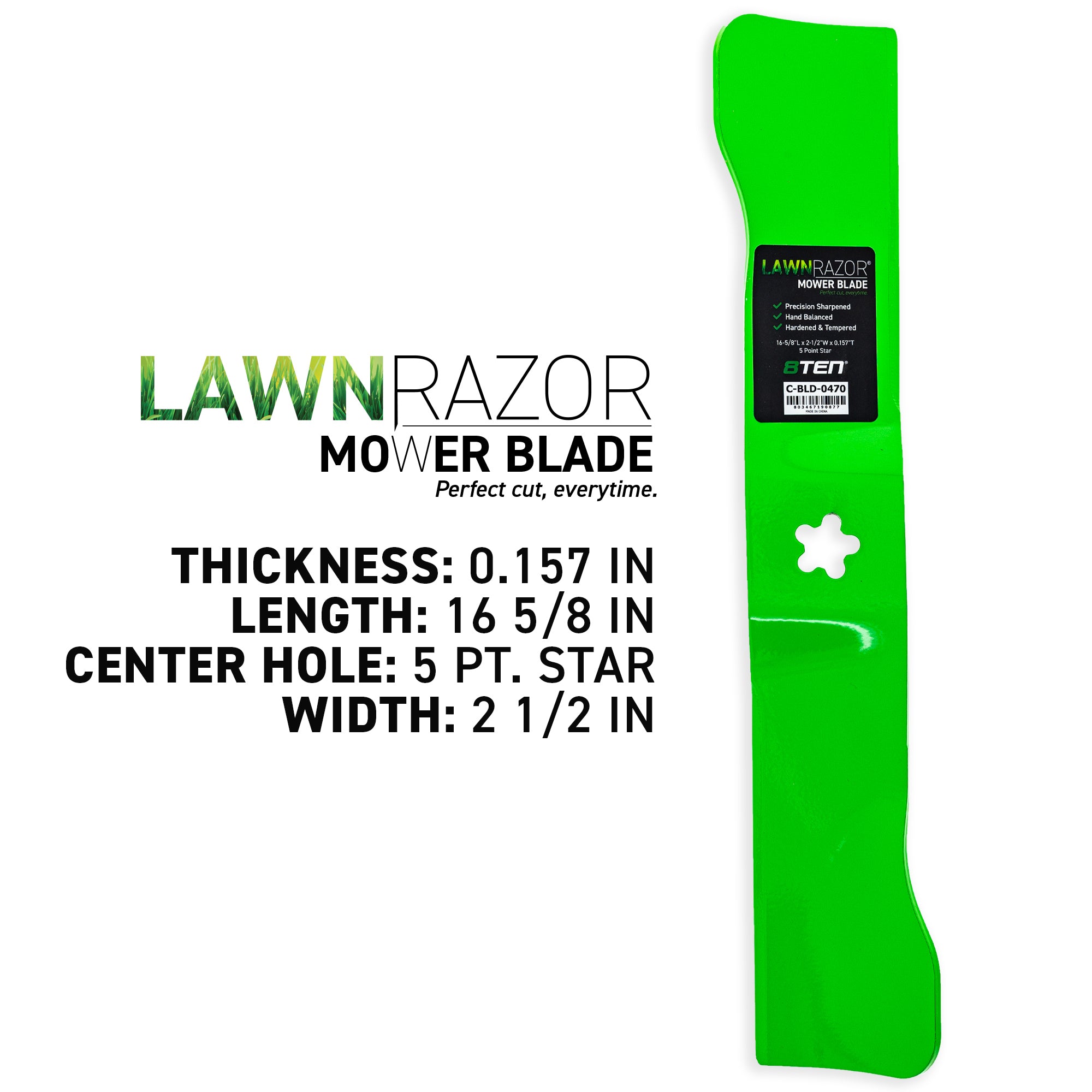 8TEN 810-CBL2693D LawnRAZOR High Lift Blade 3-Pack for Husqvarna