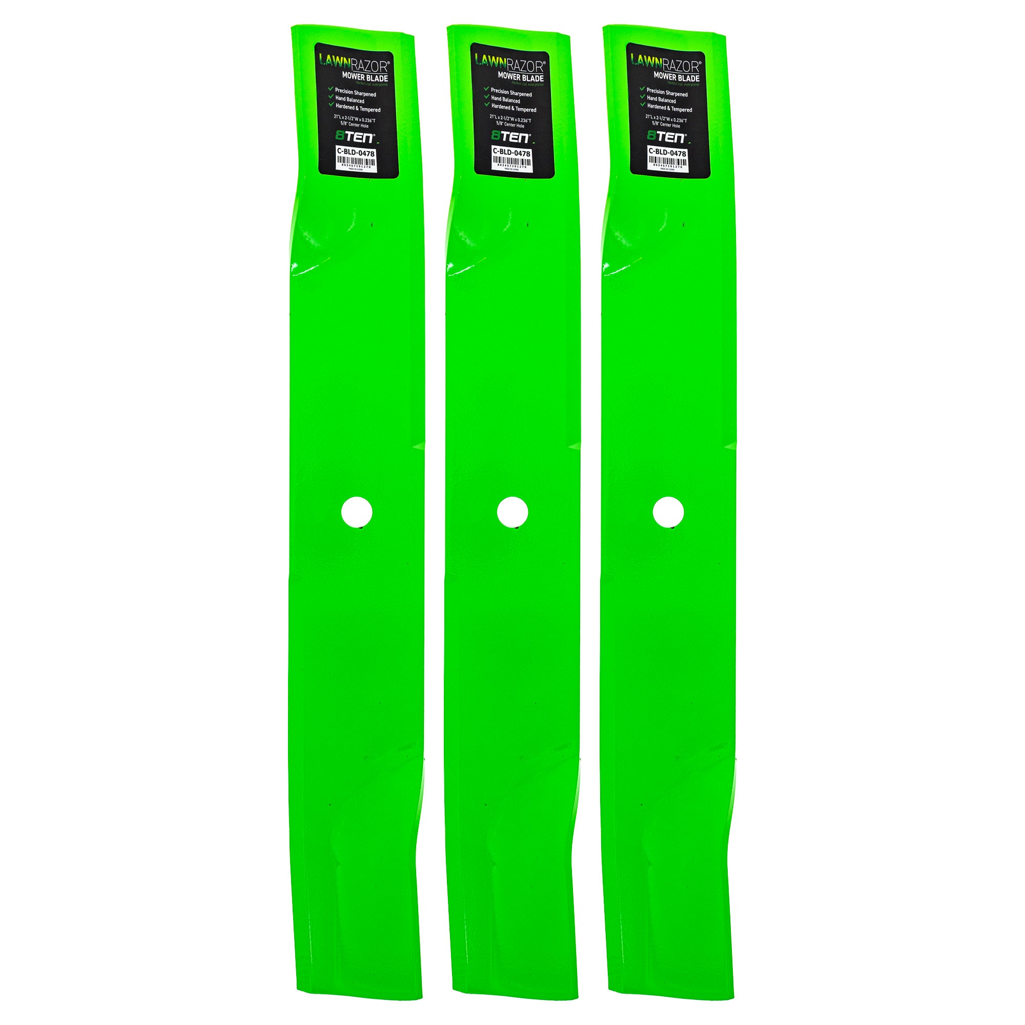 LawnRAZOR High Lift Blade 3-Pack for Husqvarna Poulan Craftsman AYP RedMax PZ7234FX 8TEN 810-CBL2690D