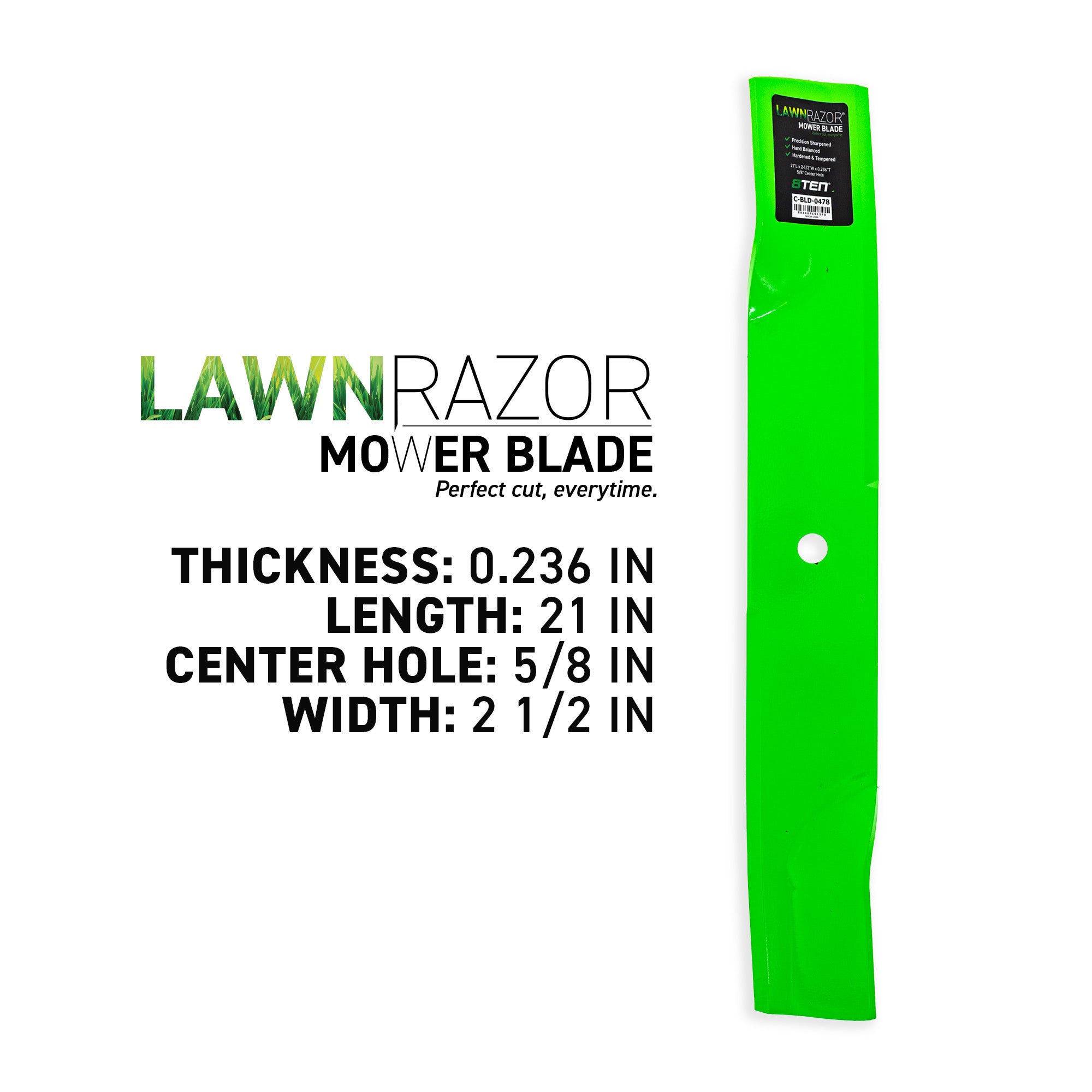 8TEN 810-CBL2690D LawnRAZOR High Lift Blade 3-Pack for Husqvarna
