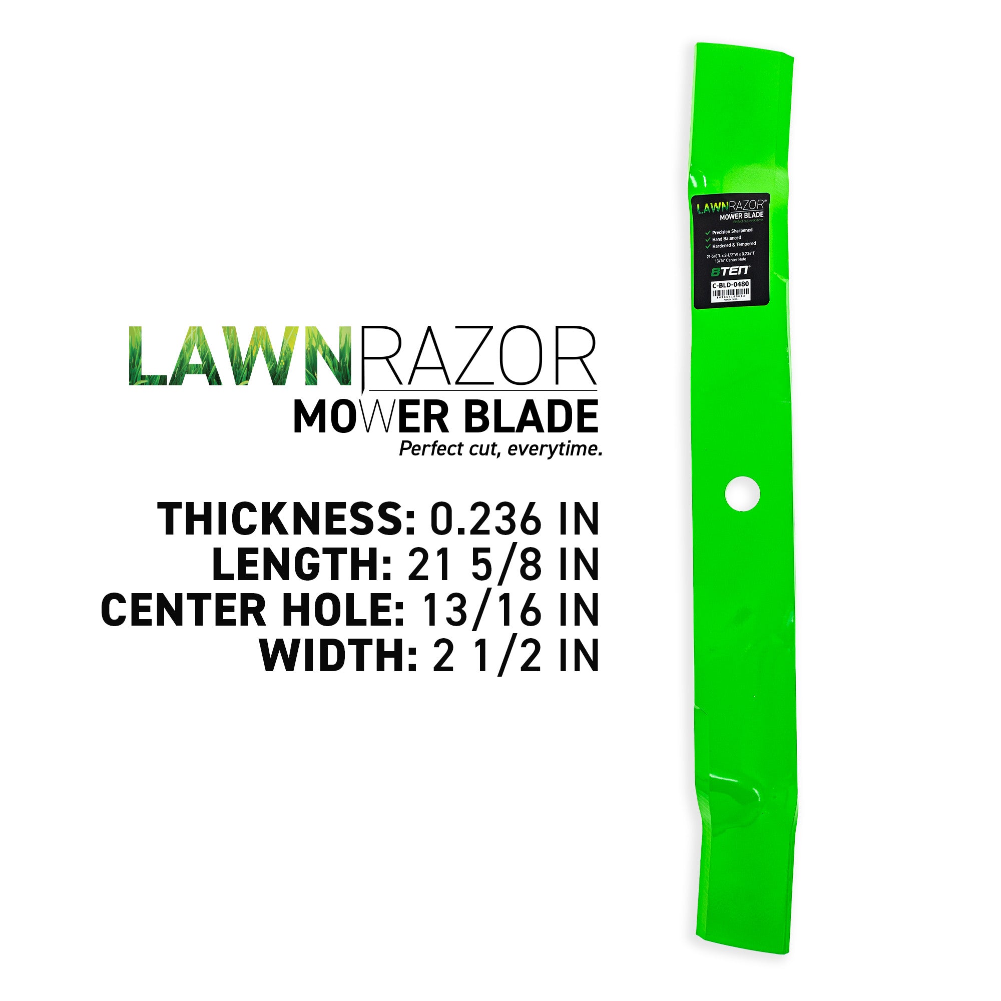 8TEN 810-CBL2602D LawnRAZOR Mulching Blade 3-Pack for John Deere