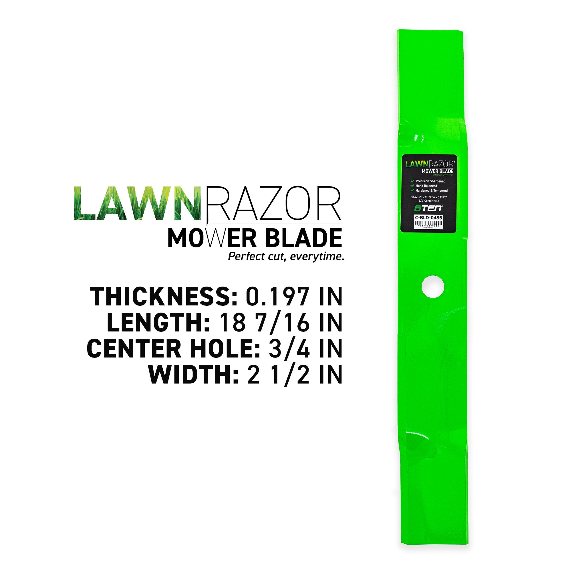 8TEN 810-CBL2608D LawnRAZOR Mulching Blade 3-Pack for zOTHER Walbro