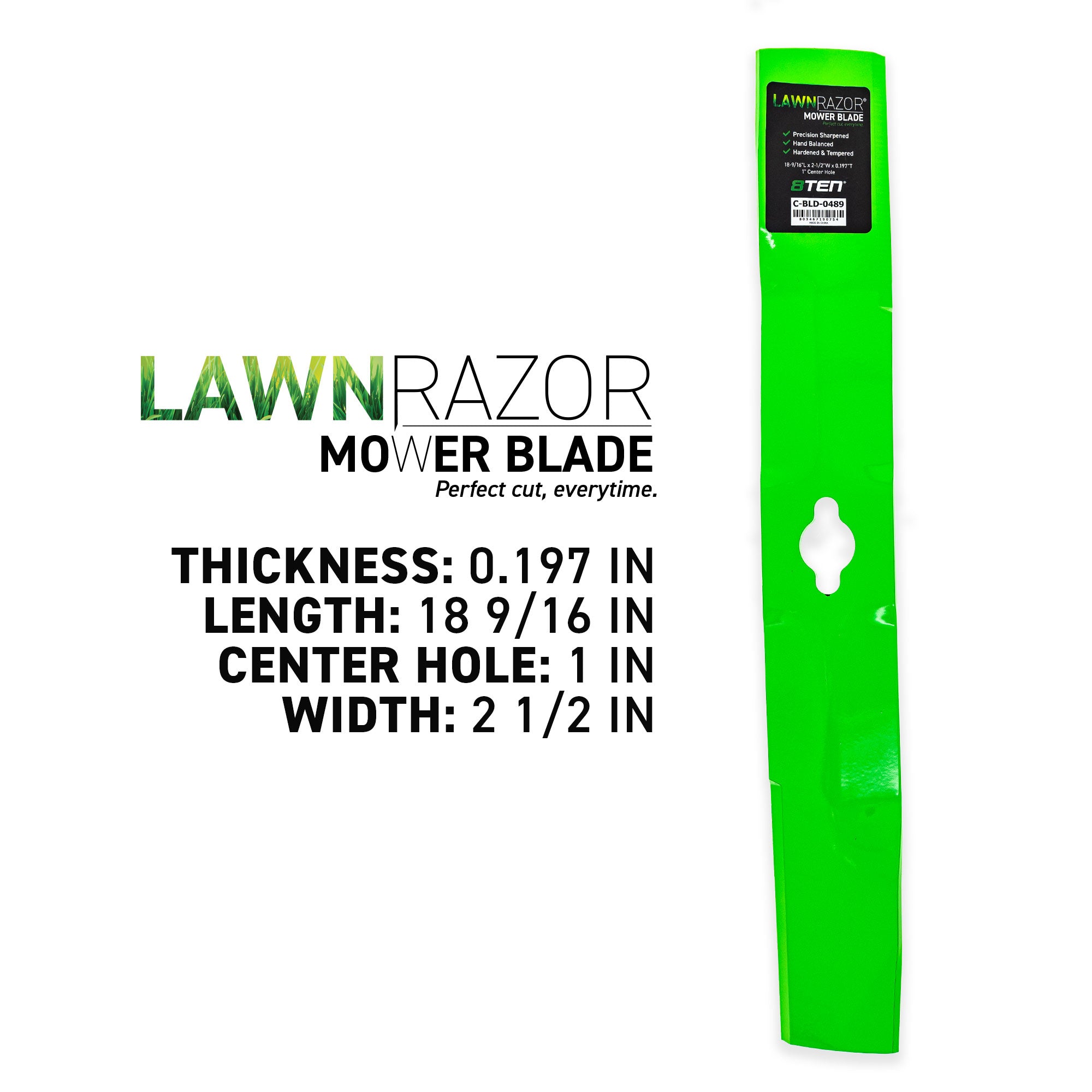 8TEN 810-CBL2601D LawnRAZOR Medium Lift Blade 2-Pack for John Deere