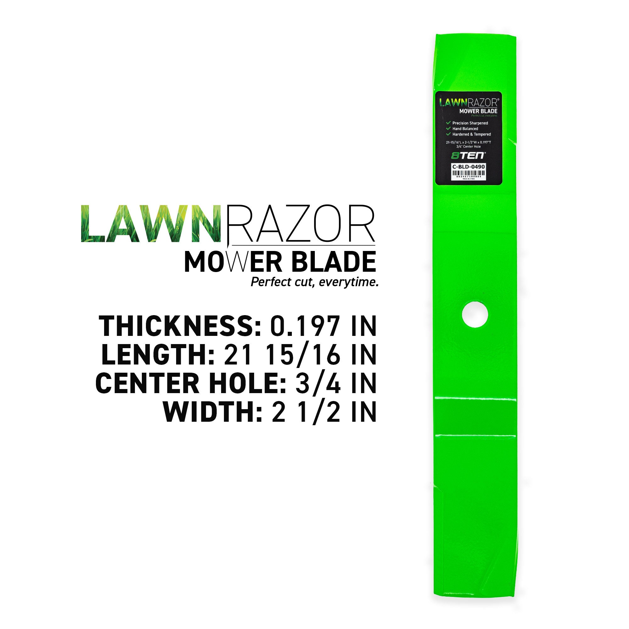 8TEN 810-CBL2612D LawnRAZOR Low Lift Blade 3-Pack for zOTHER Oregon