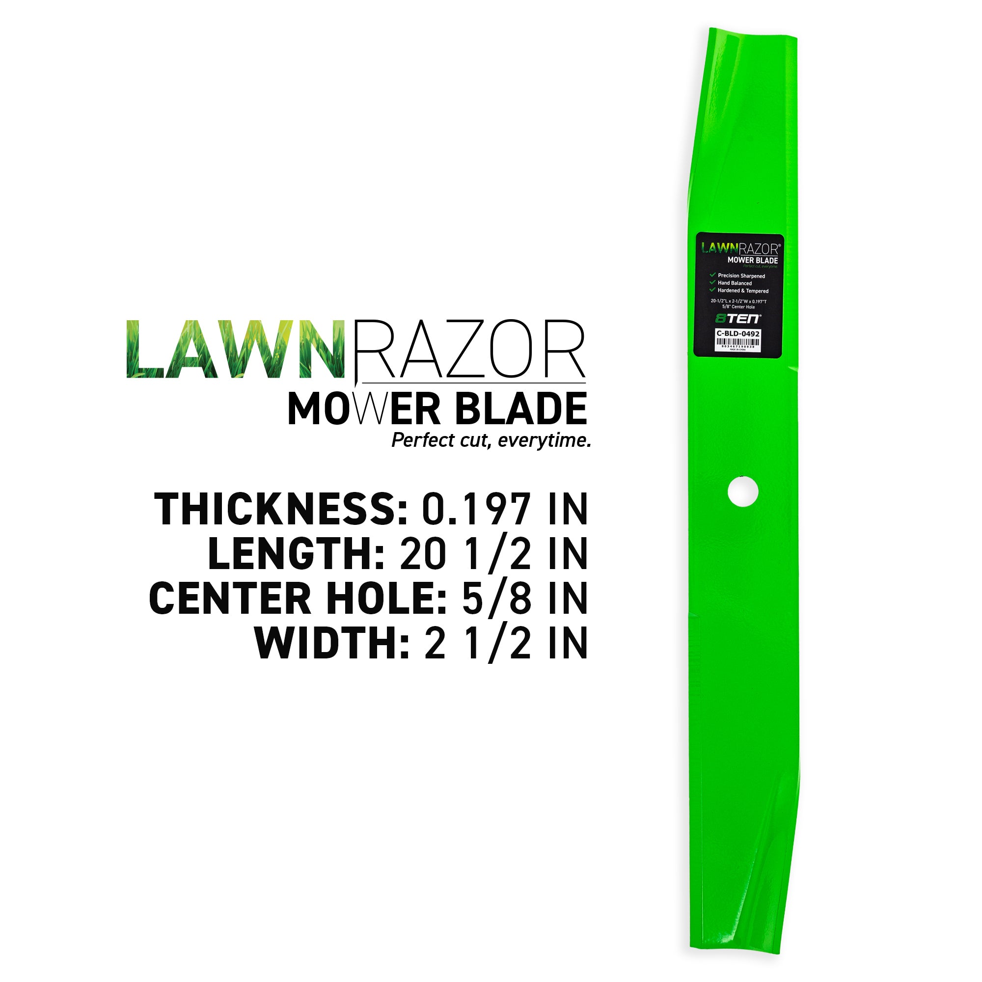 8TEN 810-CBL2614D LawnRAZOR High Lift Blade 3-Pack for Toro Exmark
