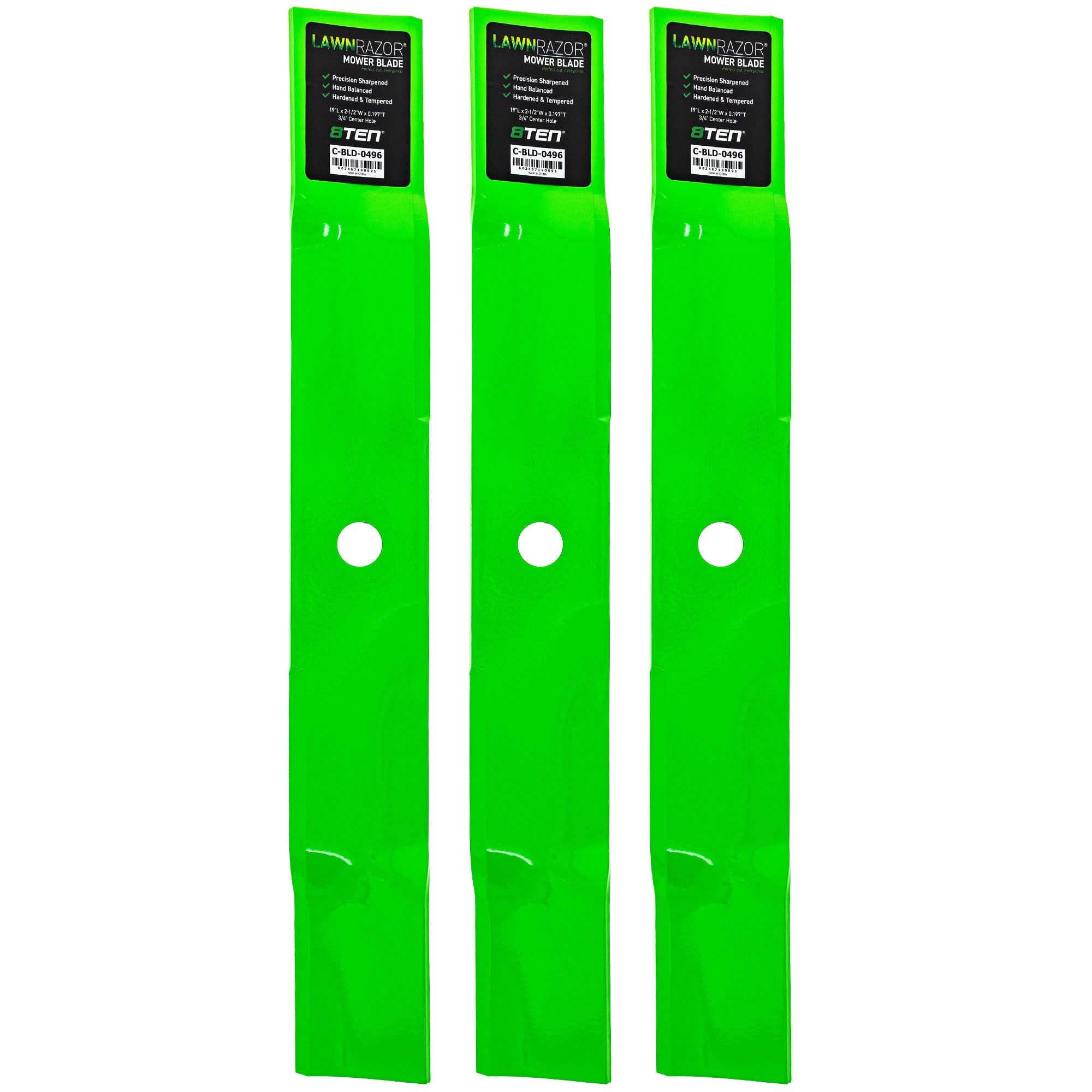 LawnRAZOR Mulching Blade 3-Pack for zOTHER Z8400 Z8200 Z254 Raptor 8TEN 810-CBL2618D