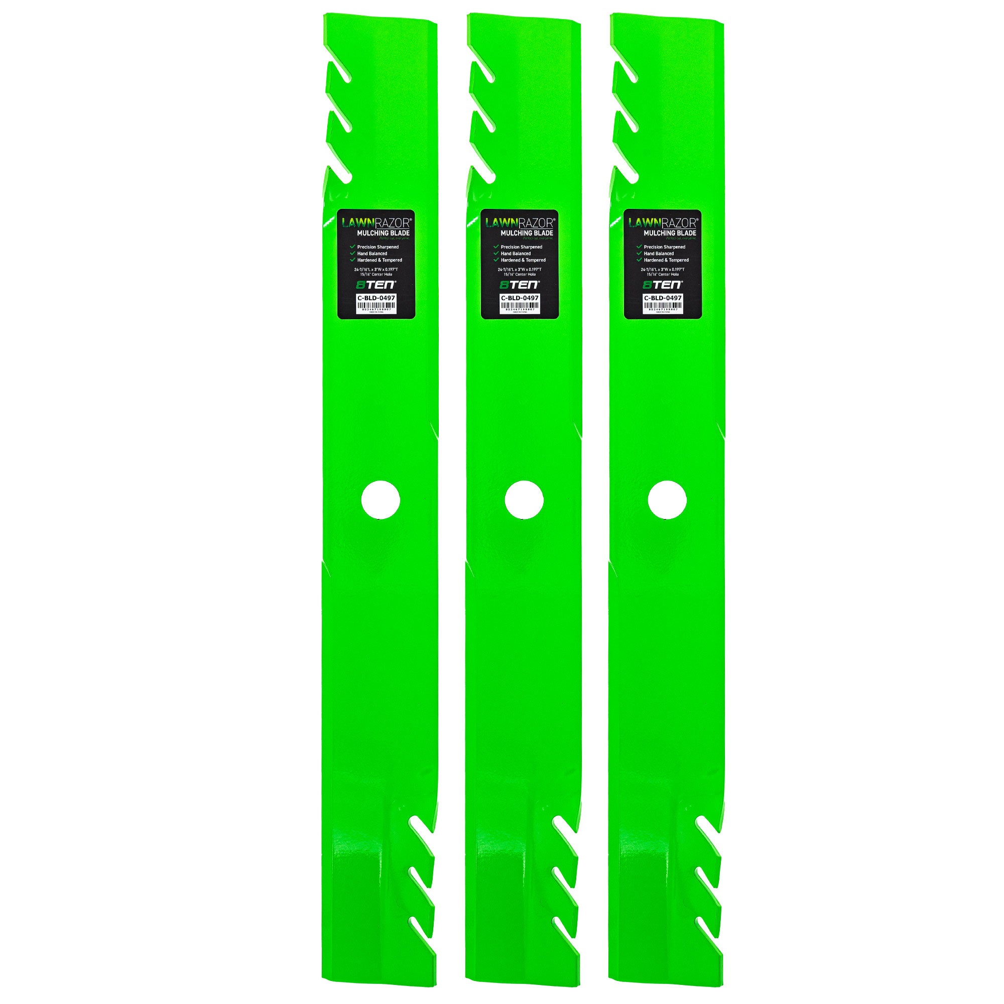 LawnRAZOR Toothed Blade 3-Pack for zOTHER Walbro Toro Exmark Oregon Radius Next Lazer 8TEN 810-CBL2619D