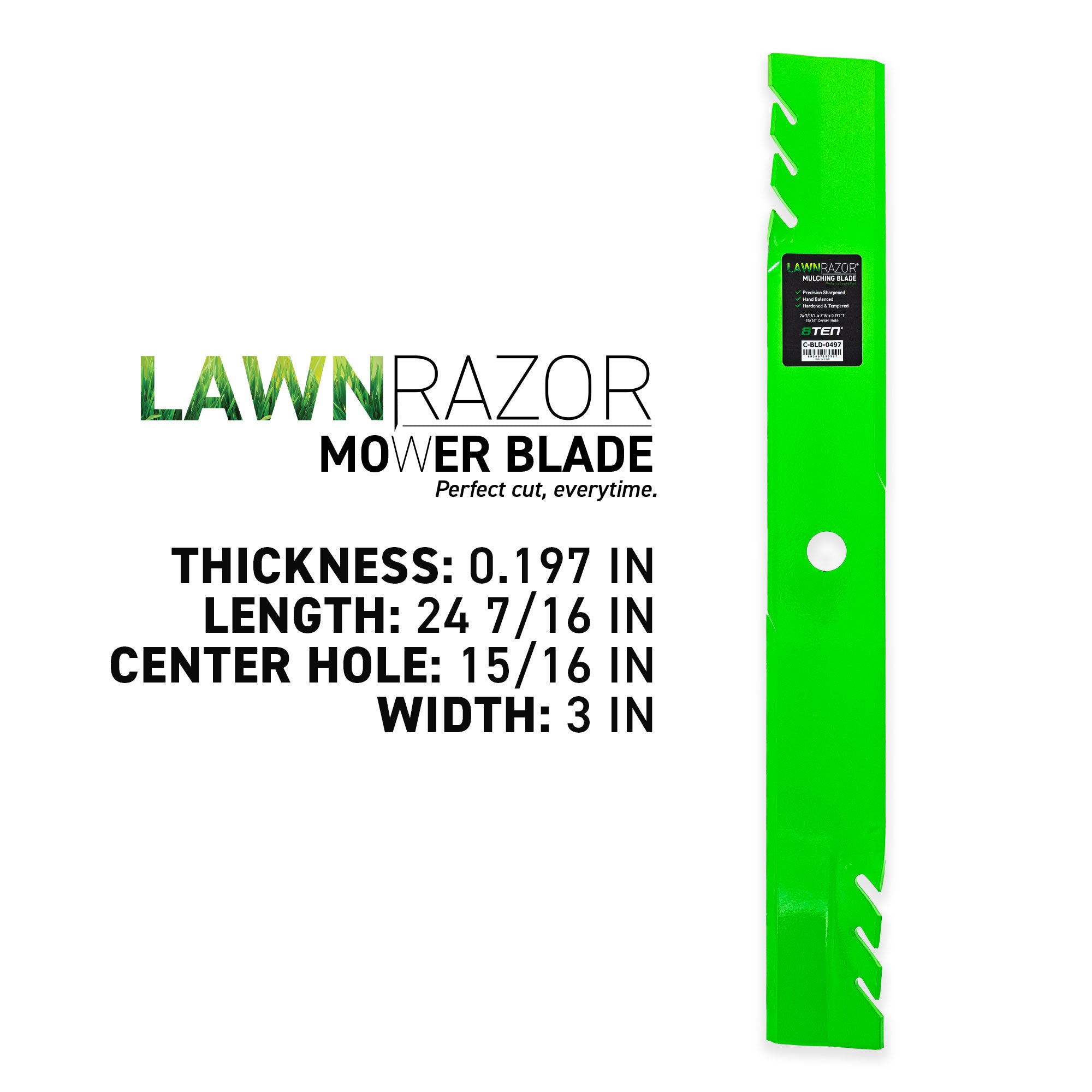 8TEN 810-CBL2619D LawnRAZOR Toothed Blade 3-Pack for zOTHER Walbro