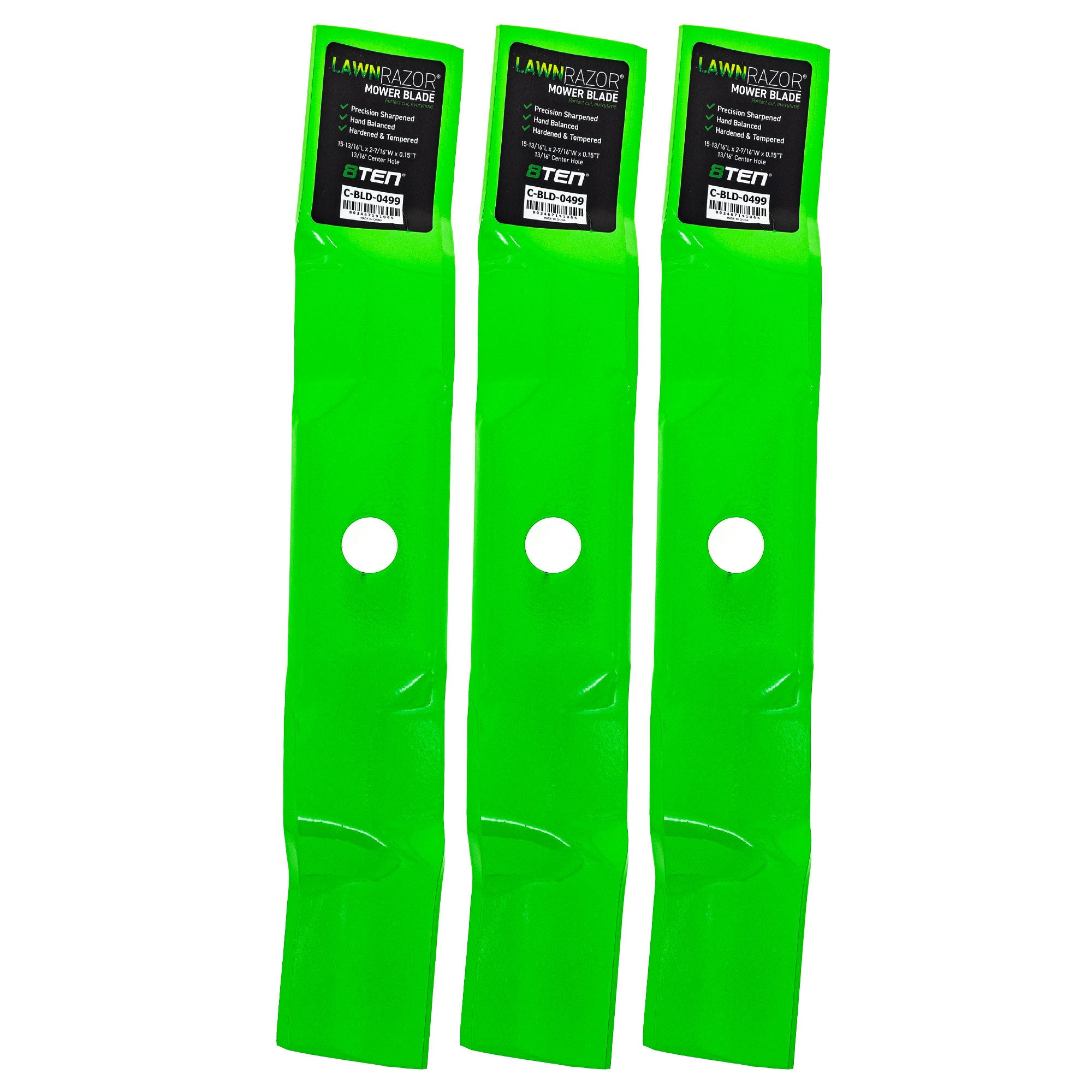 LawnRAZOR Mulching Blade 3-Pack for Oregon John Deere Deere 8TEN 810-CBL2611D