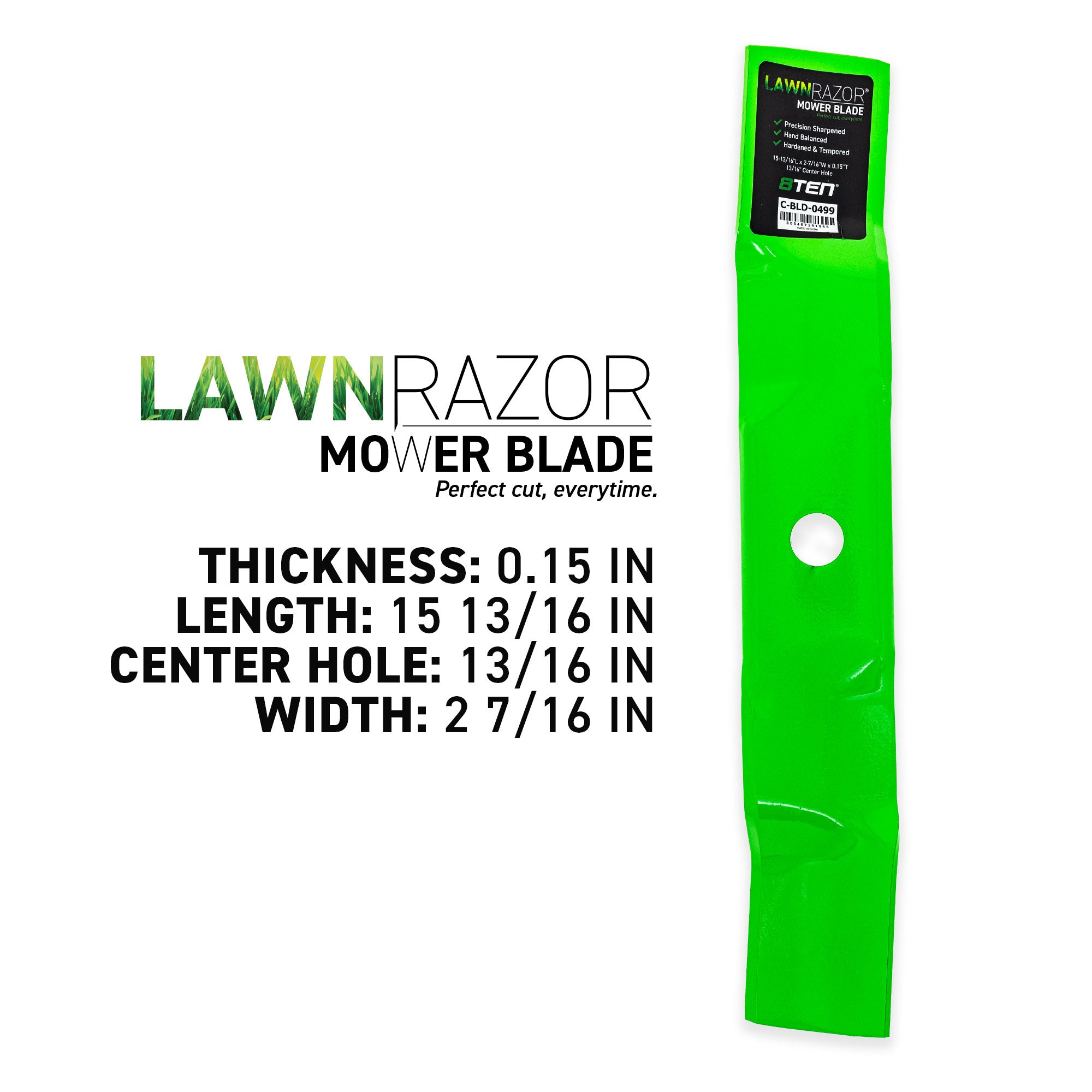 8TEN 810-CBL2611D LawnRAZOR Mulching Blade 3-Pack for Oregon John
