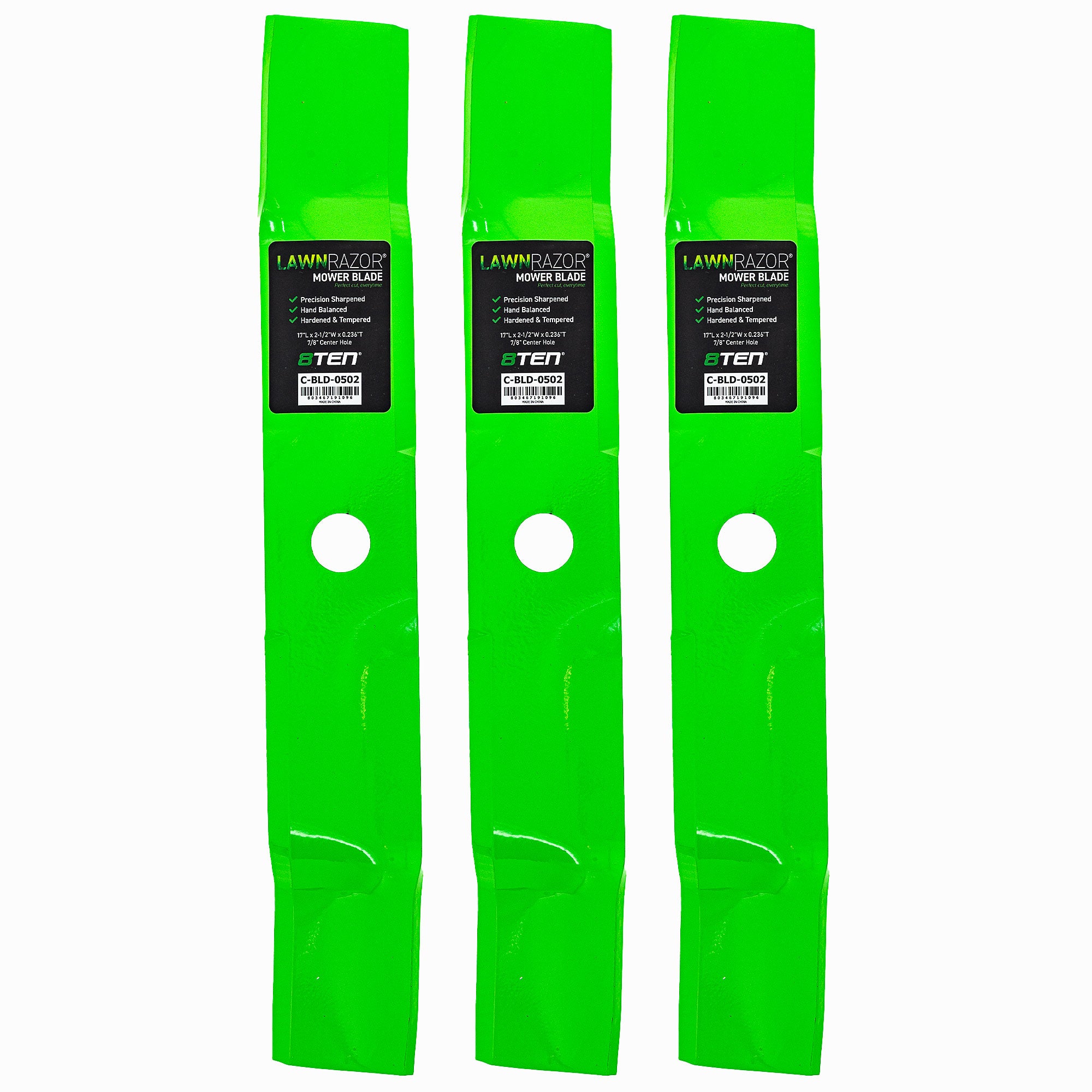 LawnRAZOR Mulching Blade 3-Pack for Oregon John Deere Deere 8TEN 810-CBL2724D