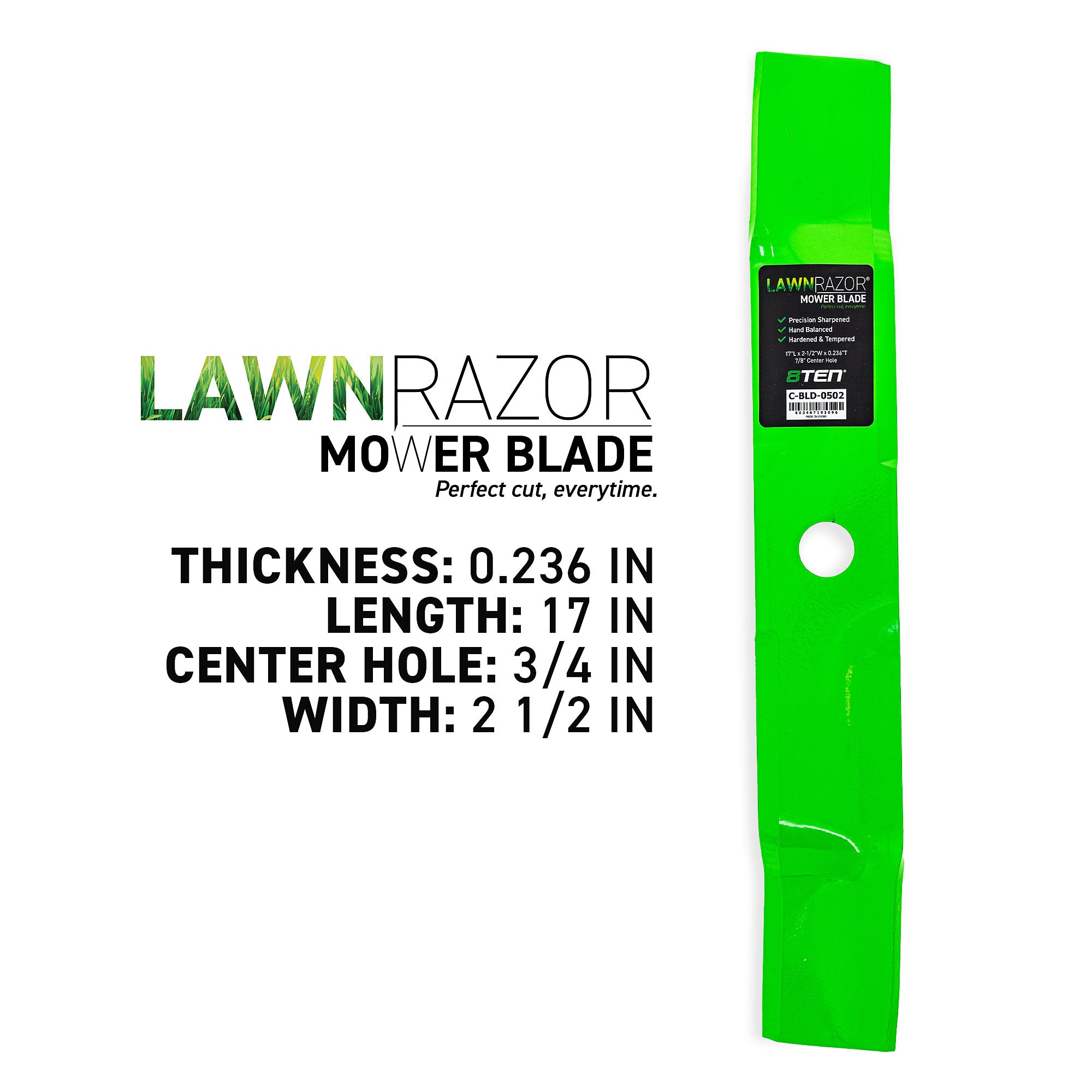 8TEN 810-CBL2724D LawnRAZOR Mulching Blade 3-Pack for Oregon John