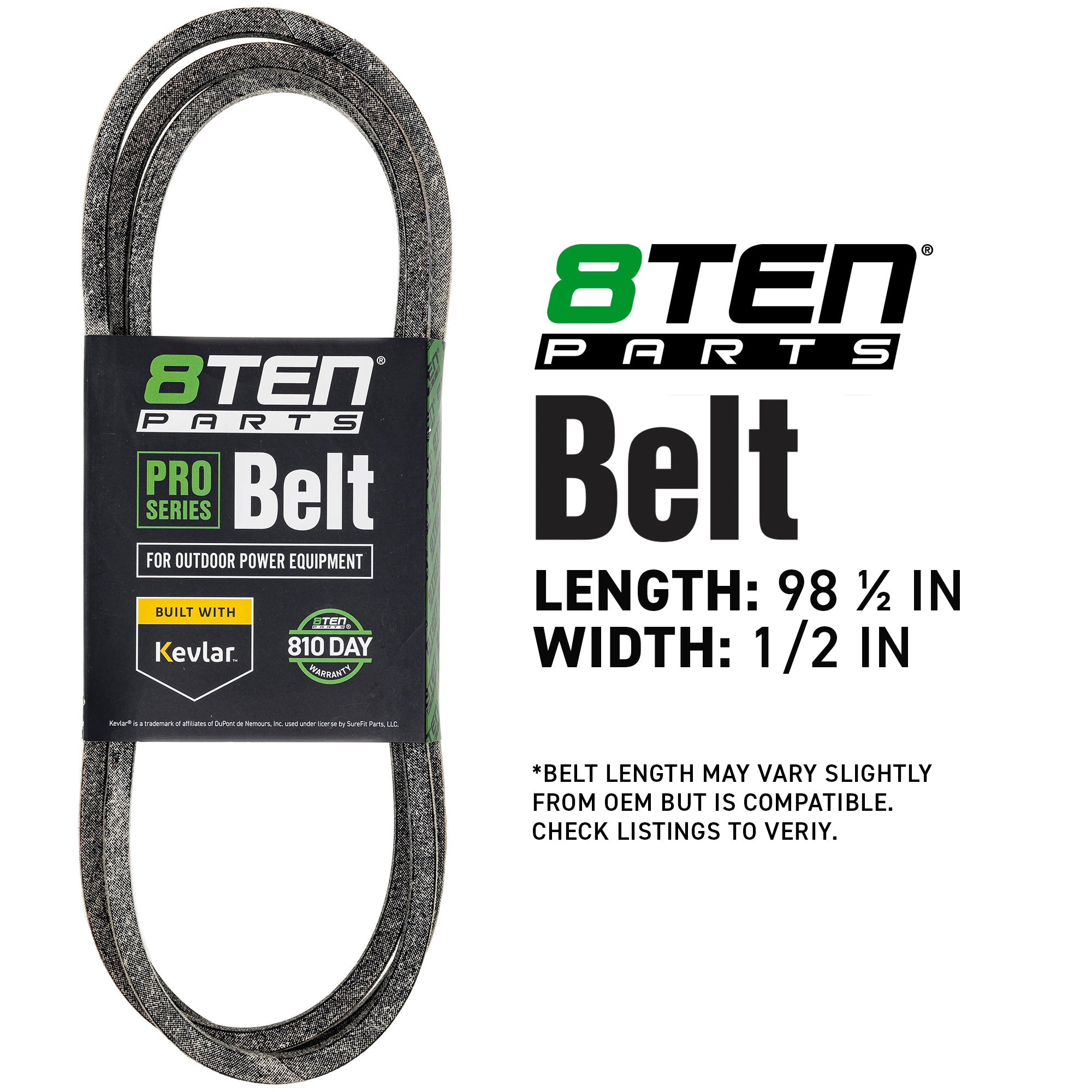 8TEN 810-CBL2836T Kevlar Belt for YTH2242 YTH20K46 YTH2042 YTA24V48