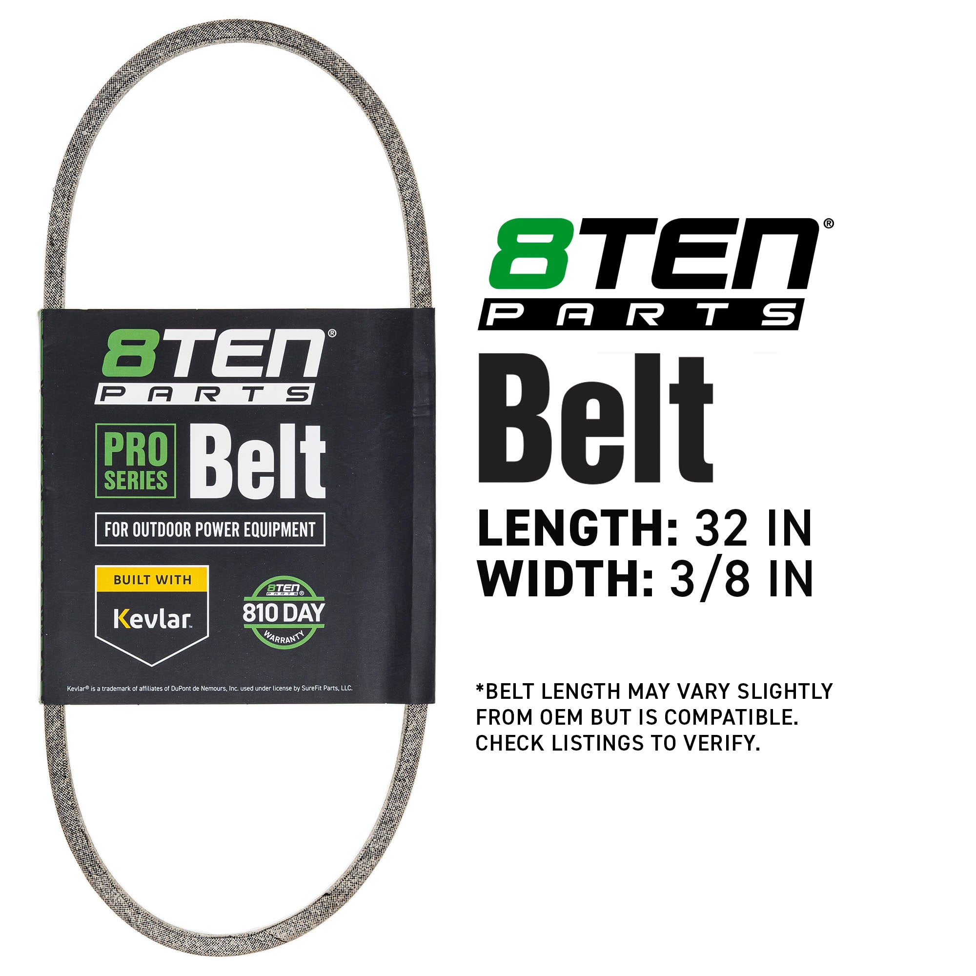 8TEN 810-CBL2865T Belt with Kevlar® for Super Side Recycler Pro