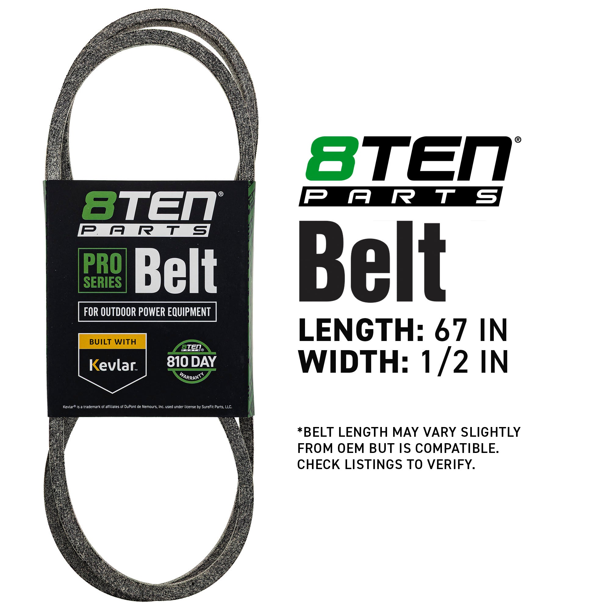 8TEN 810-CBL2869T Belt with Kevlar® for Tuffy Trac Thouroghbred TB46