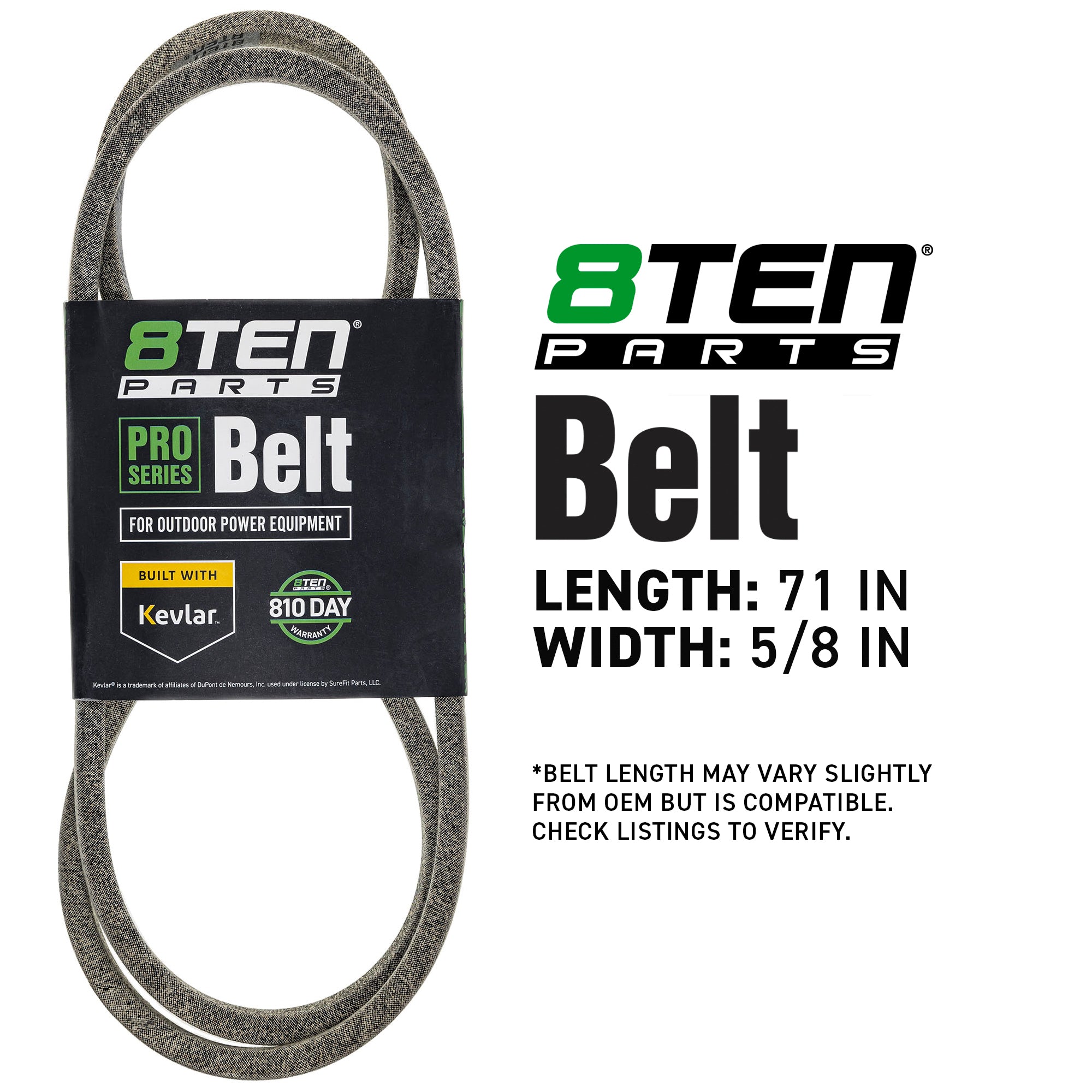 8TEN 810-CBL2876T Belt with Kevlar® for Tuffy TB42 T110K Pony