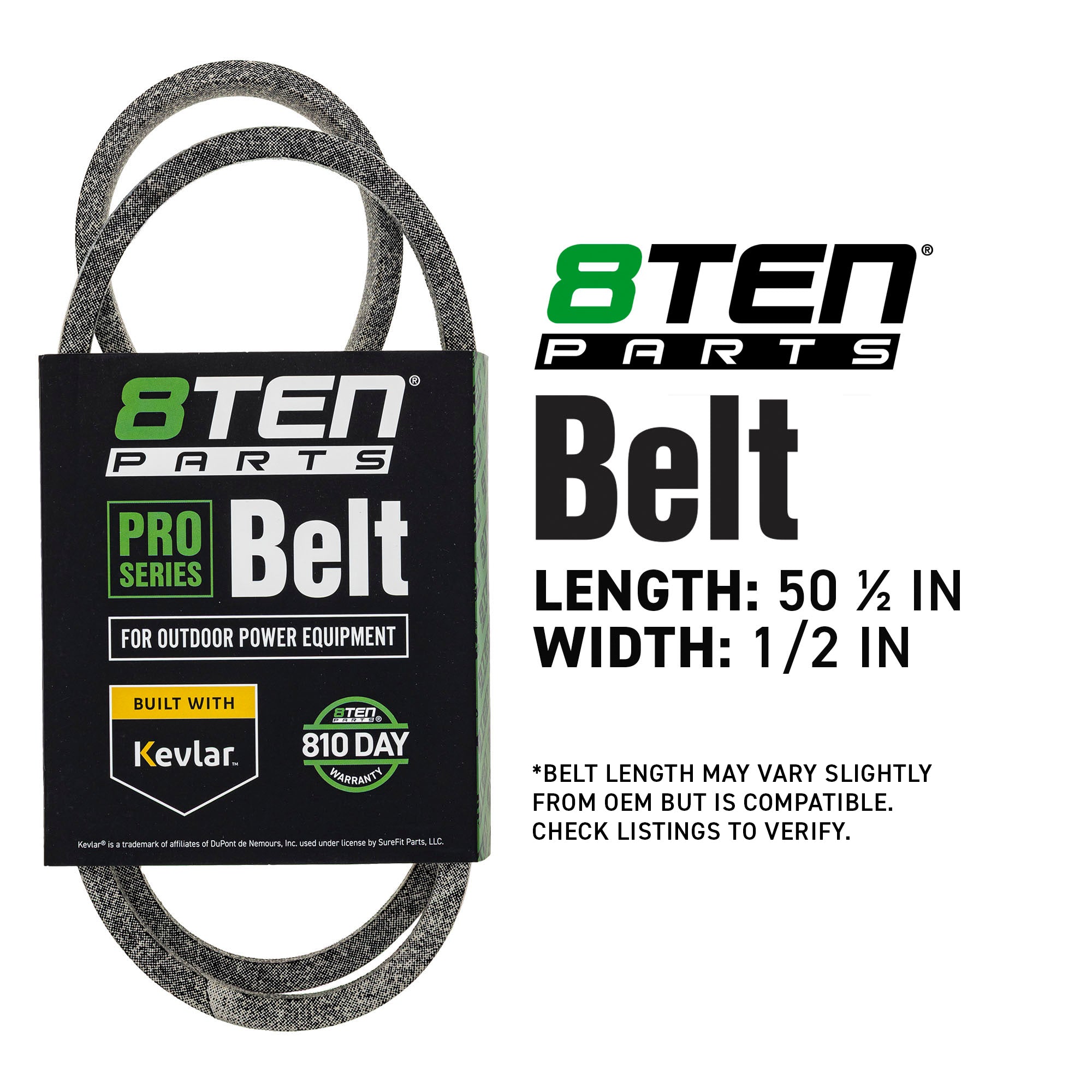 8TEN 810-CBL2889T Belt with Kevlar® for ZT Wide-Cut Whirlwind