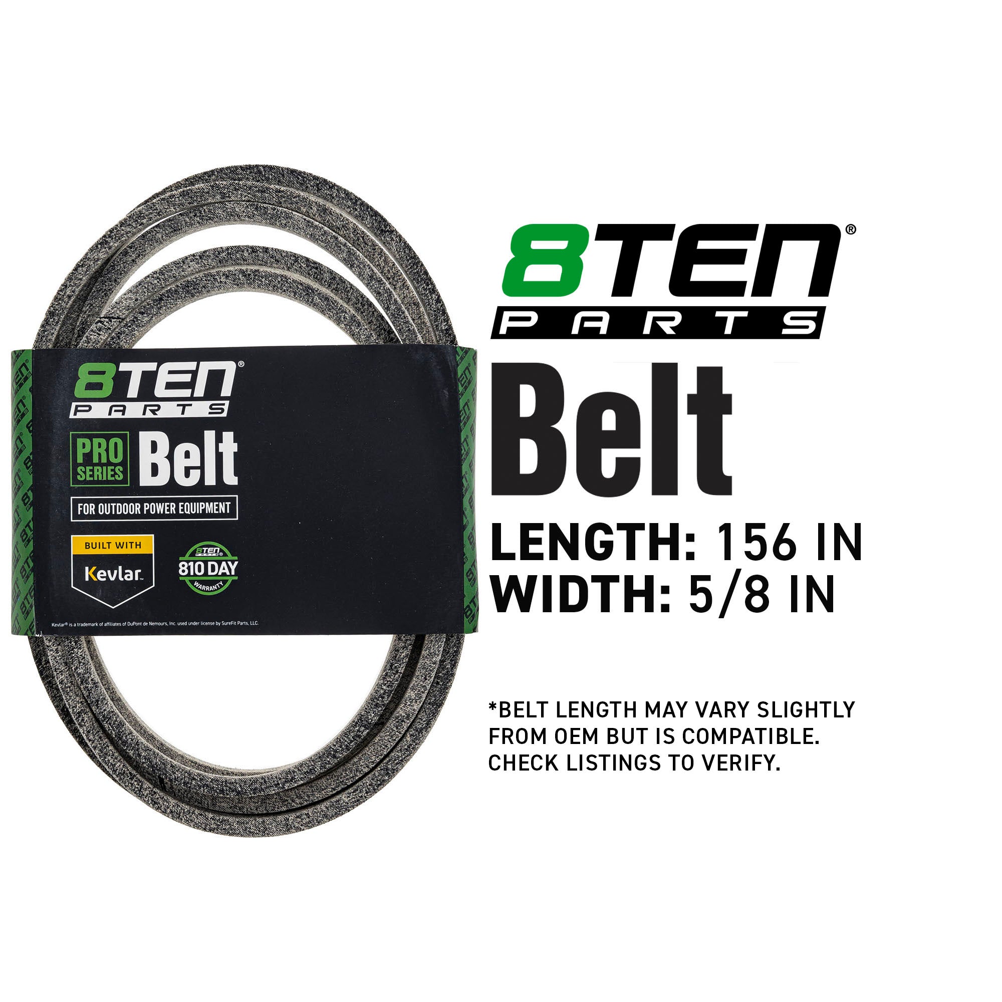 8TEN 810-CBL2895T Belt with Kevlar® for Vertex Radius Deere