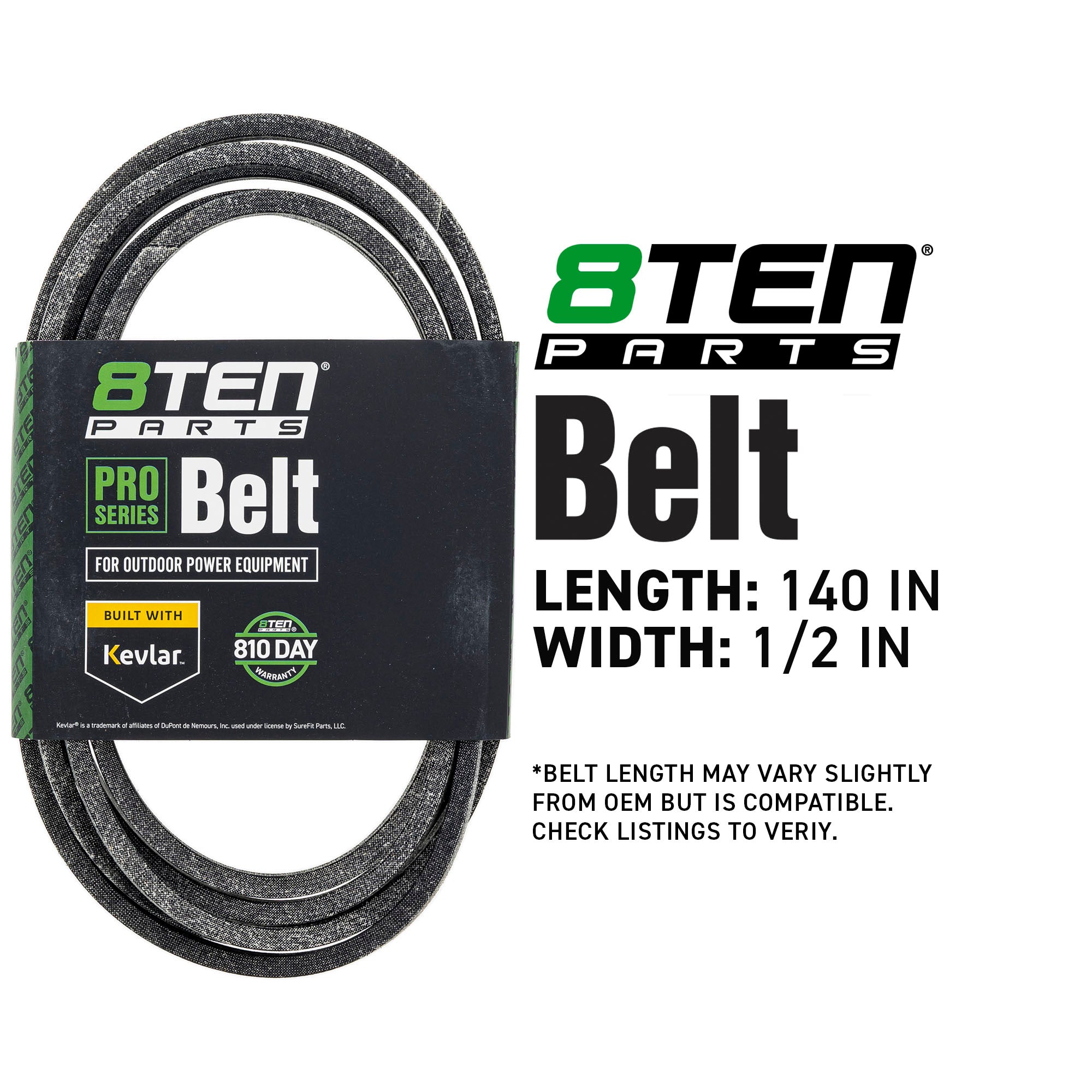 8TEN 810-CBL2897T Belt with Kevlar® for ZT Zoom Yellow TimeCutter